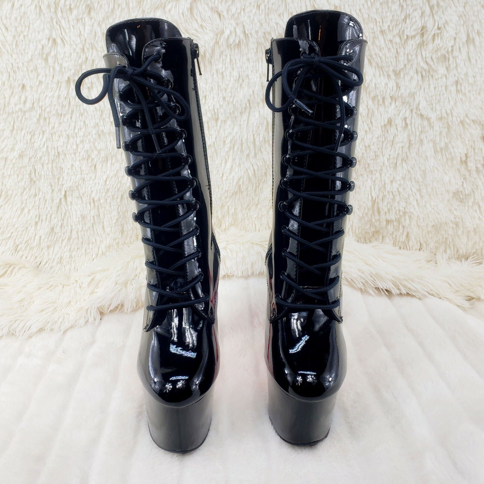 Other XTREME 1020TT Black Patent UV Neon Pink Platform Ankle BootS Size US 12 / IT 42 - 7 Thumbnail
