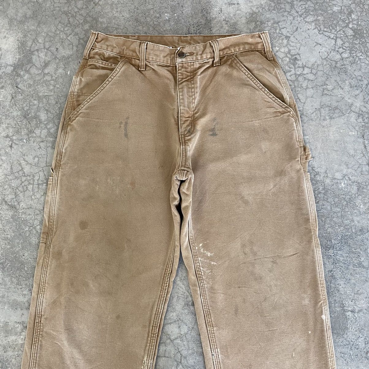 Carhartt Vintage Carhartt Blanket Lined Faded Dirty Carpenter Pants Size US 31 - 7 Thumbnail