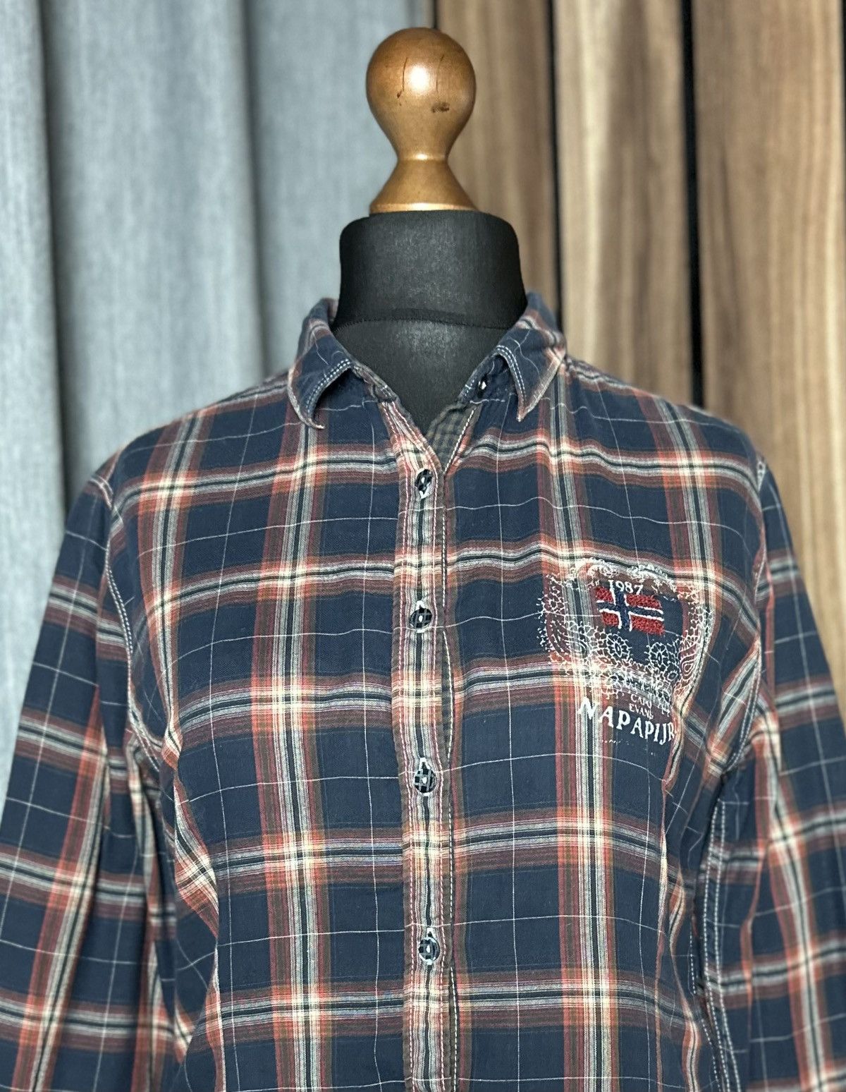 Napapijri Napapijri Logo Check Shirt Long Sleeve Women's Size L Size L / US 10 / IT 46 - 4 Thumbnail