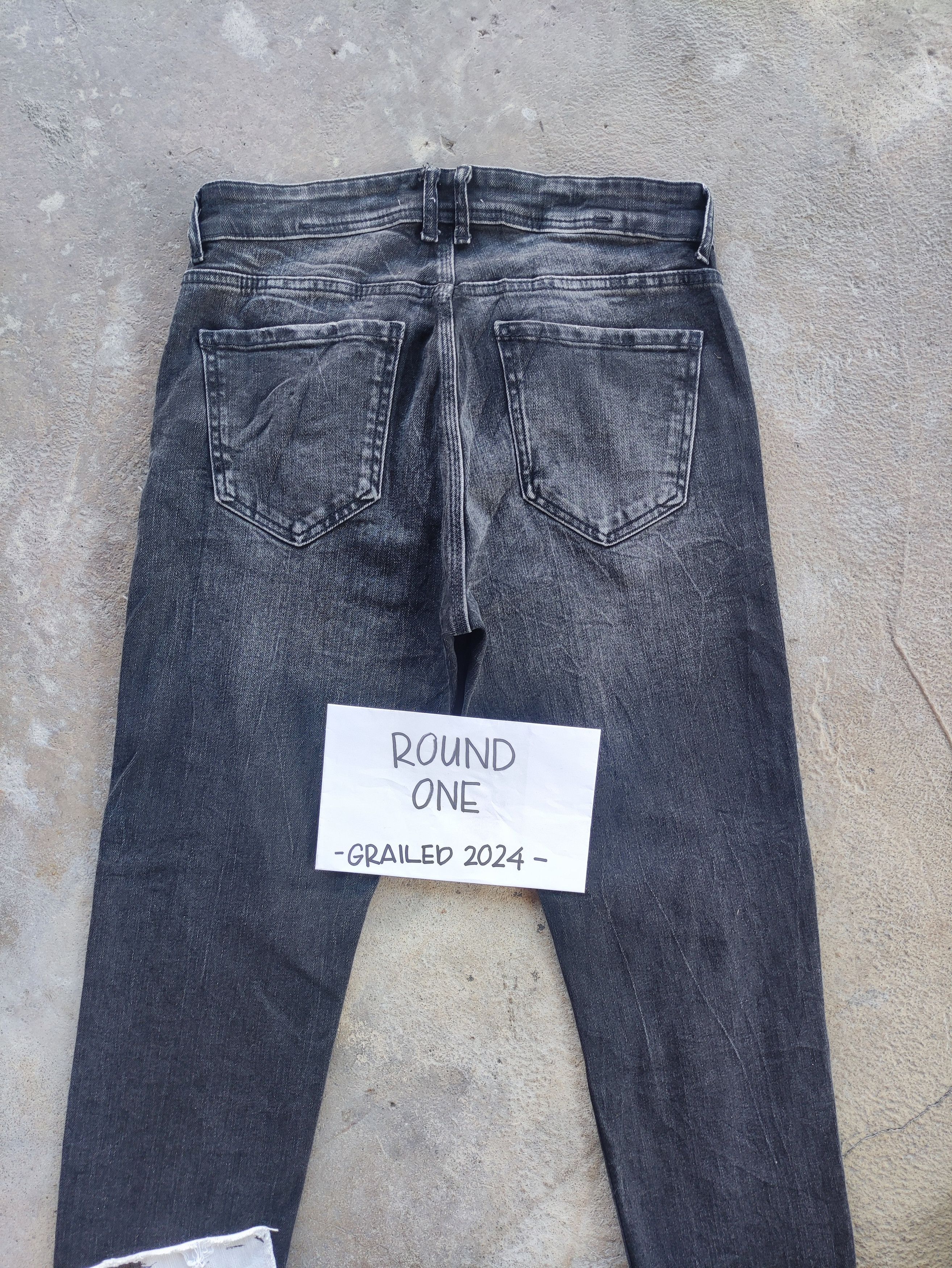 Jean × Vintage Zara Black Jeans Distressed Patches Faded Pants Skinny Denim Size US 31 - 14 Thumbnail