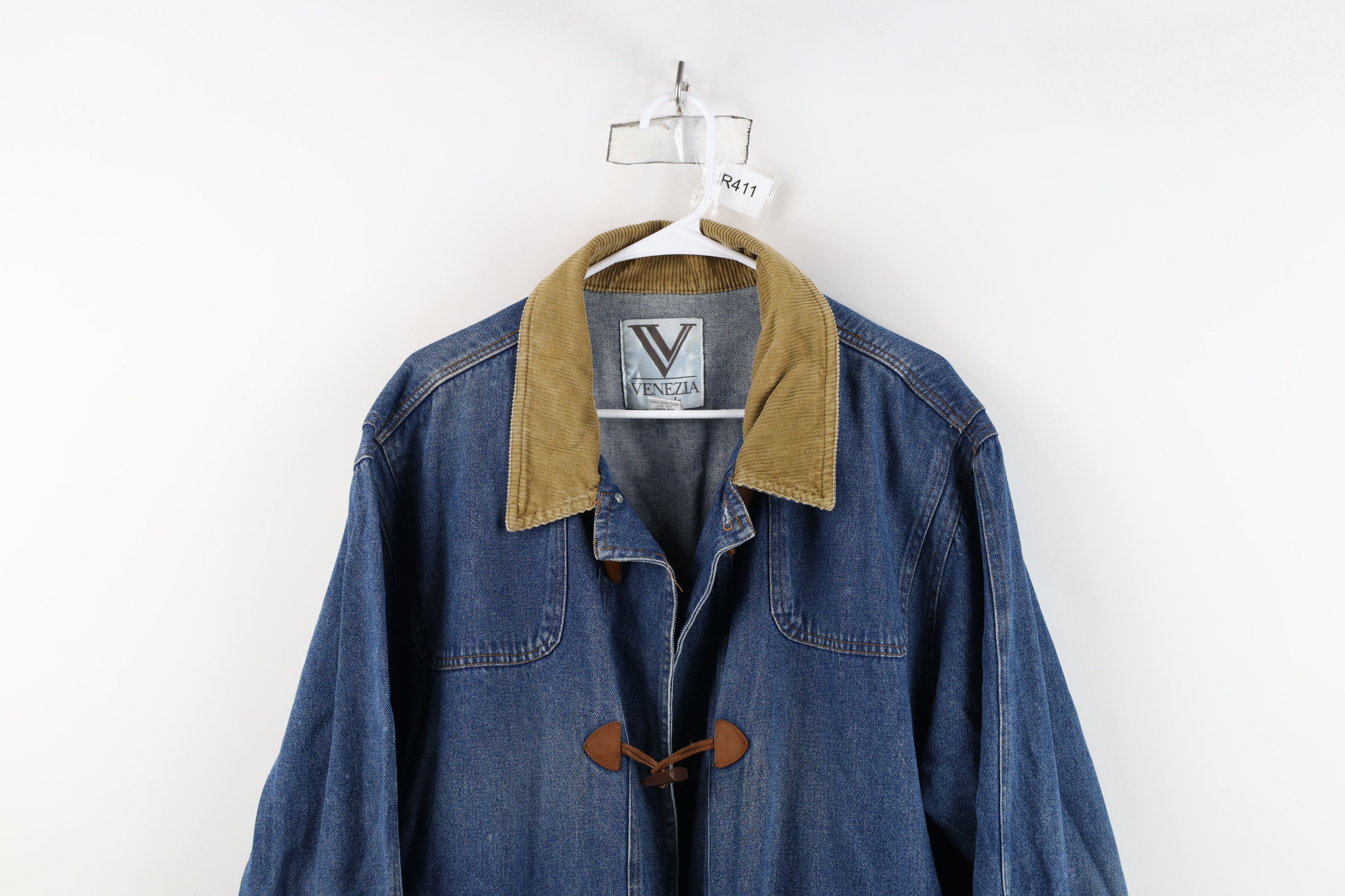 Vintage Vintage 90s Streetwear Distressed Toggle Button Denim Jacket Size 3XL / US 20-22 - 2 Thumbnail