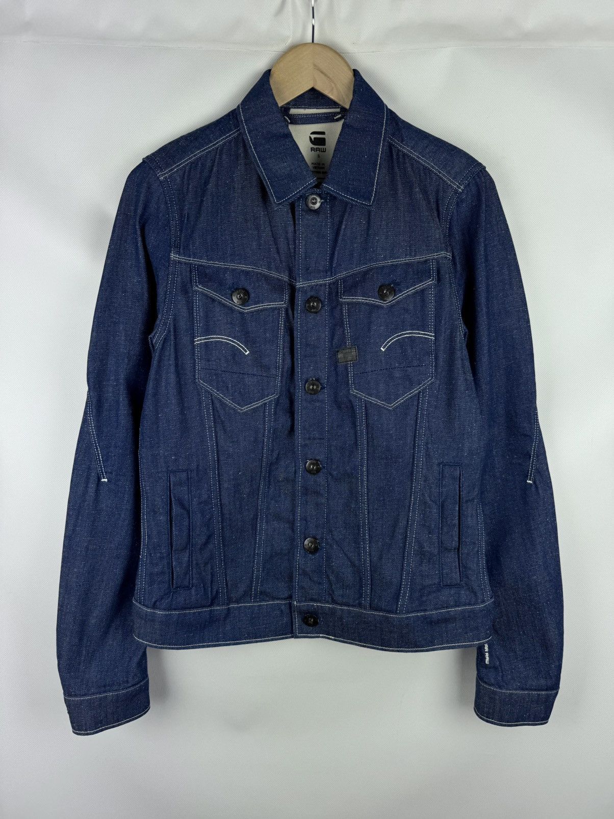 G-Star G Star Raw Men’s Arc 3D Slim JKT Denim Trucker Jacket Size S Size US S / EU 44-46 / 1 - 1 Thumbnail