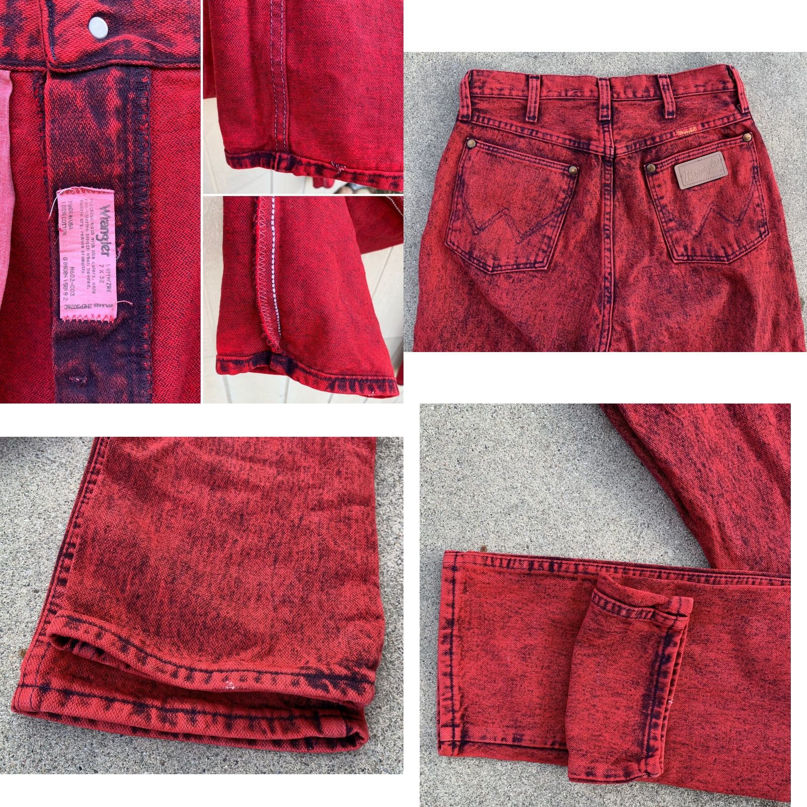 Wrangler VINTAGE Wrangler Jeans High Waist Red Acid Wash 28” X 33” Juniors Women XS-7 X 32? Size 28" / US 6 / IT 42 - 10 Thumbnail