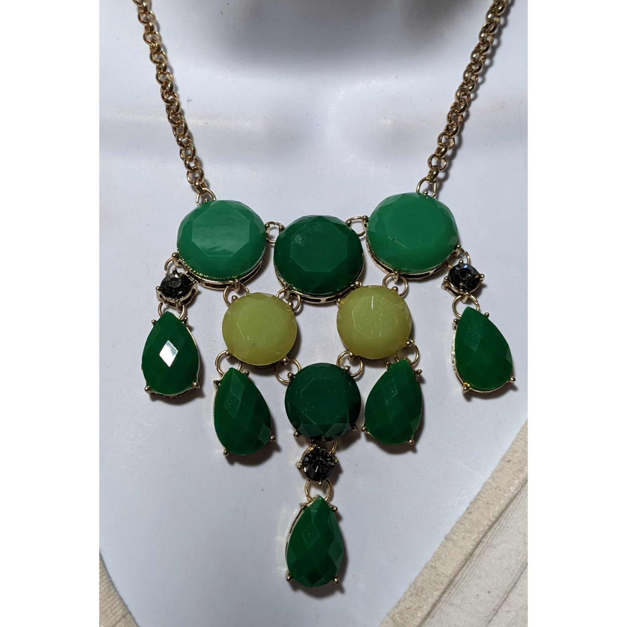 Other Y2K Glam Green Gemmed Fringe Statement Necklace Size ONE SIZE - 5 Thumbnail
