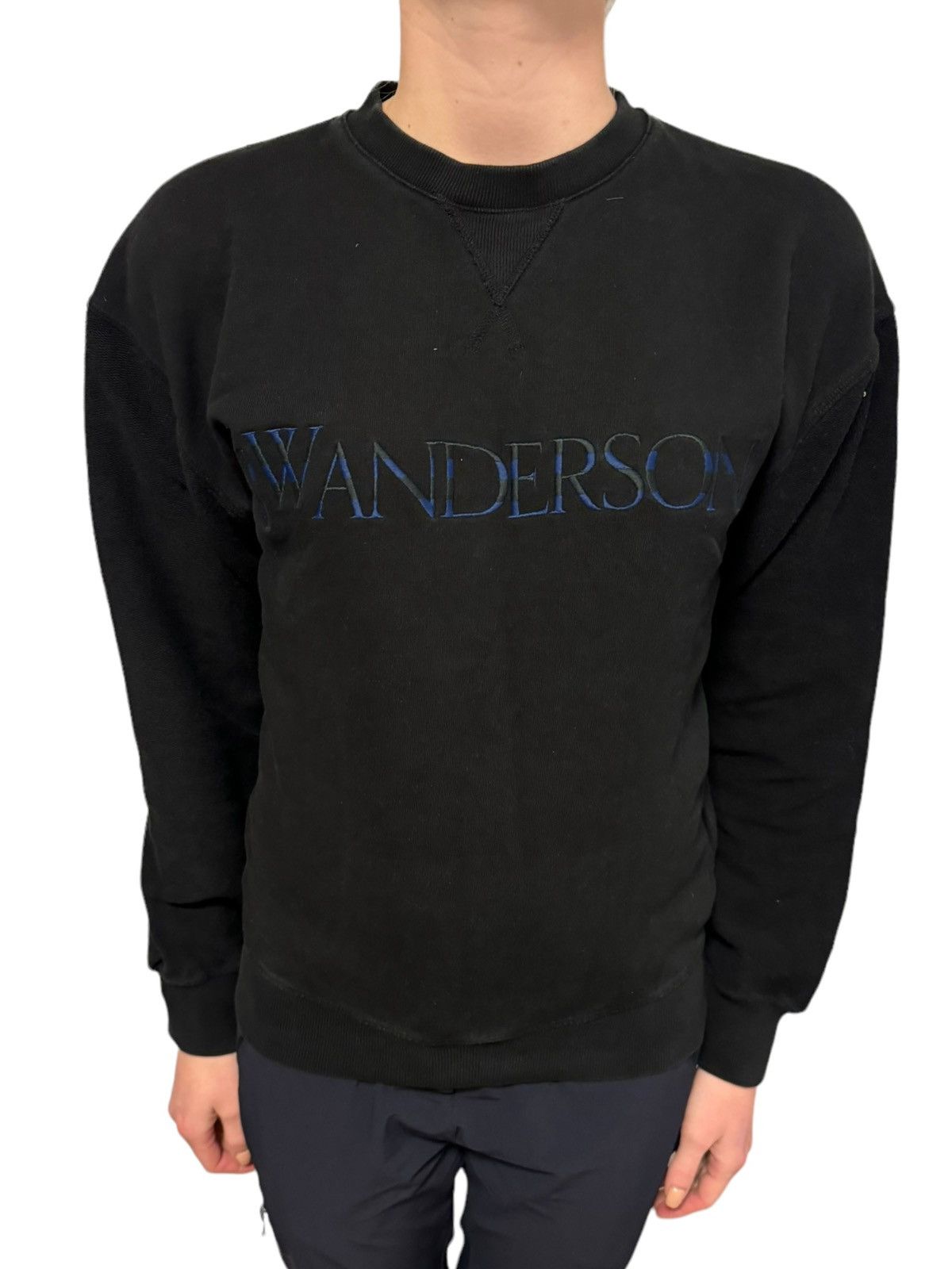 image of J W Anderson Jw Anderson Reverse Sleeves Logo Sweatshirt Xs in Black, Men's