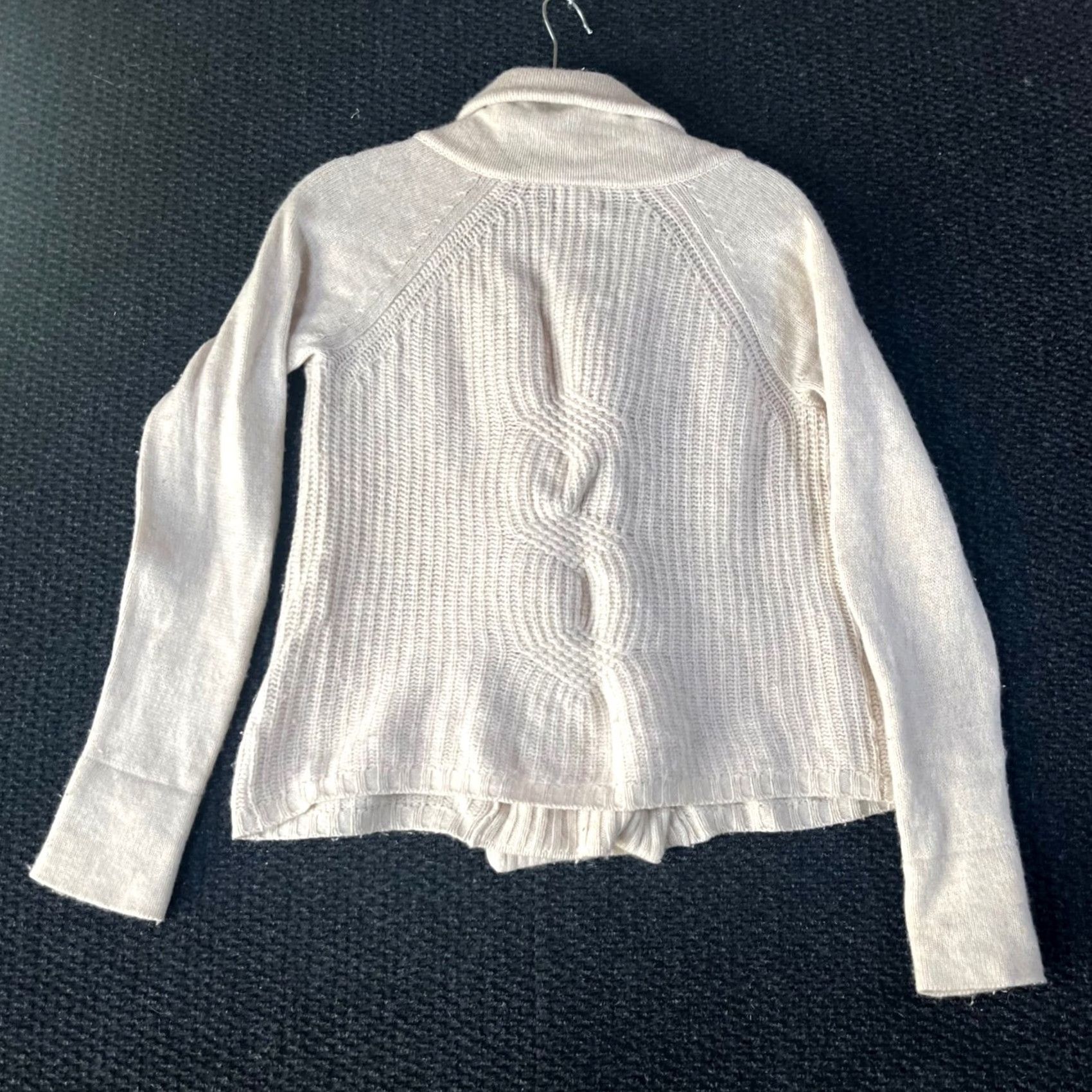 Gap Gap Cardigan Wool Blend Double Breasted Shawl Collar Sweater - Cream - Womens S, Ivory, Cable-Knit, Button, Long Sleeve Size S / US 4 / IT 40 - 5 Thumbnail