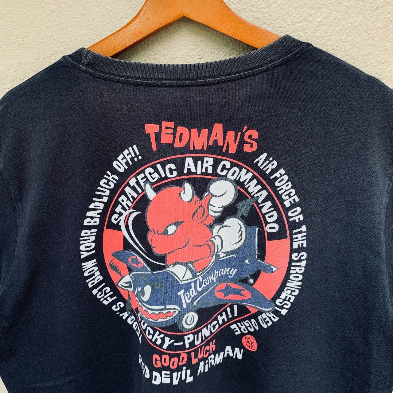 Tedman Rare Sunfaded Vintage Ted Company ‘Red Devil Airman’ Tees Size US XL / EU 56 / 4 - 3 Thumbnail
