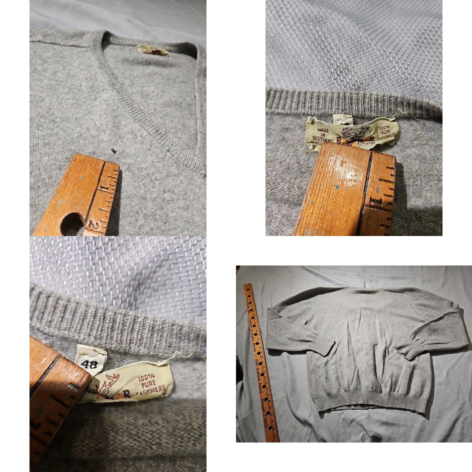 Logo 7 VINTAGE Braemar Sweater Mens Sz 48 Gray 1990s 100% Cashmere Logo Scotland 90s Size L / US 10 / IT 46 - 8 Thumbnail