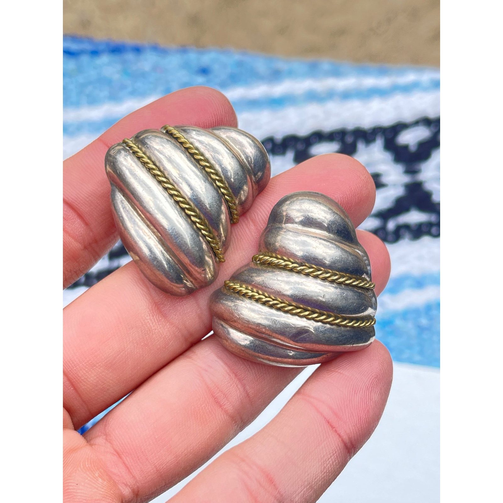 Vintage Vintage Sterling Silver Earrings Signed Laton Taxco, Mexico Size ONE SIZE - 6 Thumbnail