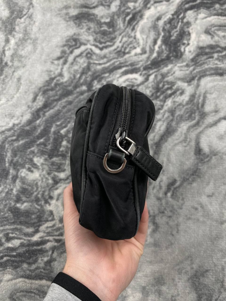 Prada Prada Tessuto Nylon Saffiano Wristlet Mini Bag Women Black Size ONE SIZE - 5 Thumbnail