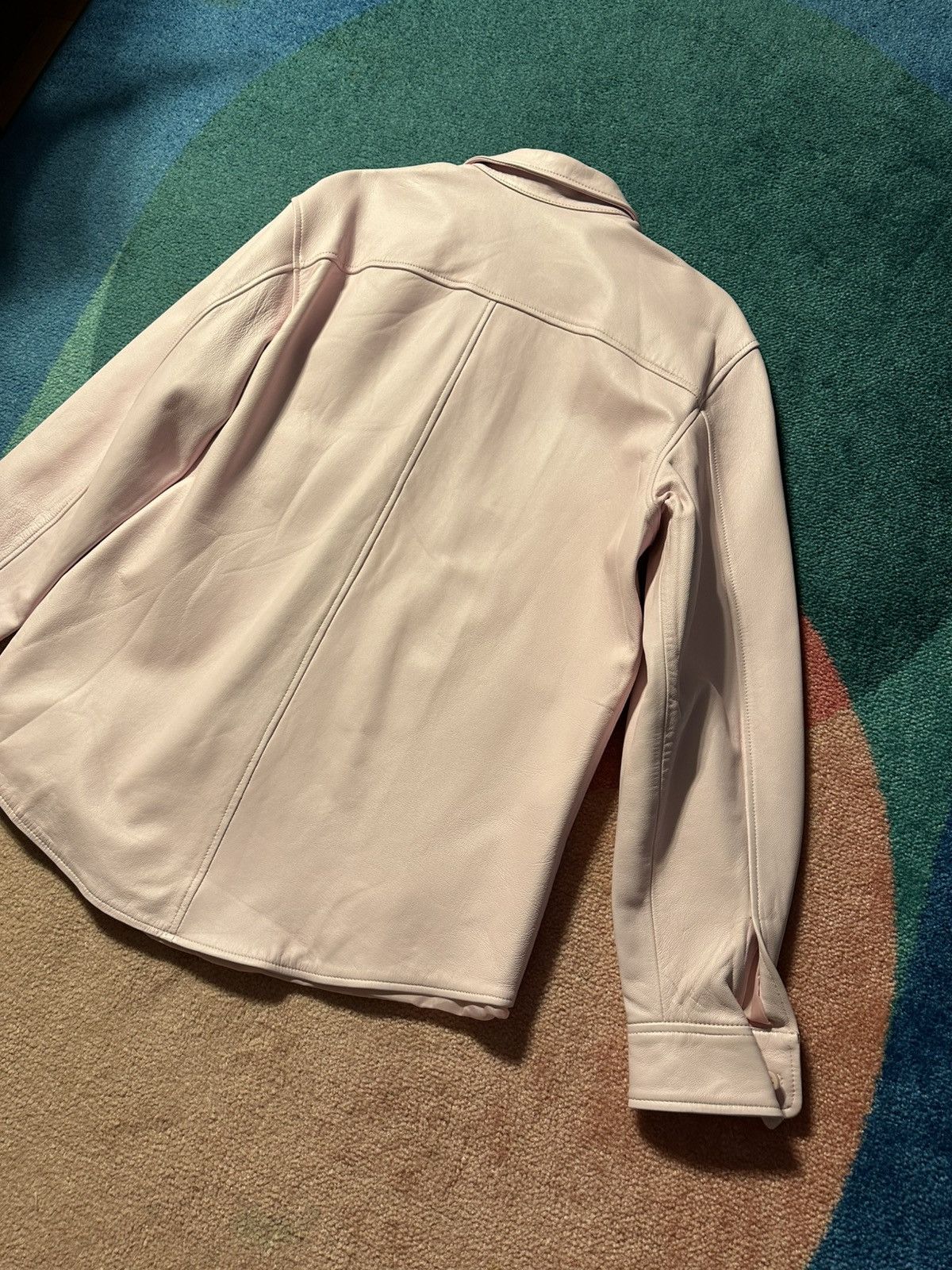 Supreme Supreme Pink Leather Shirt Lamb Leather Button Up Size US M / EU 48-50 / 2 - 7 Thumbnail