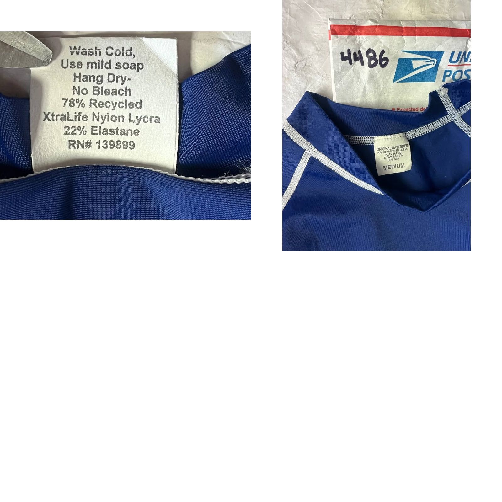 Vintage Original Watermen Blue Rashguard T-Shirt Size Medium Crew Neck Long Sleeve USA Size US M / EU 48-50 / 2 - 8 Thumbnail