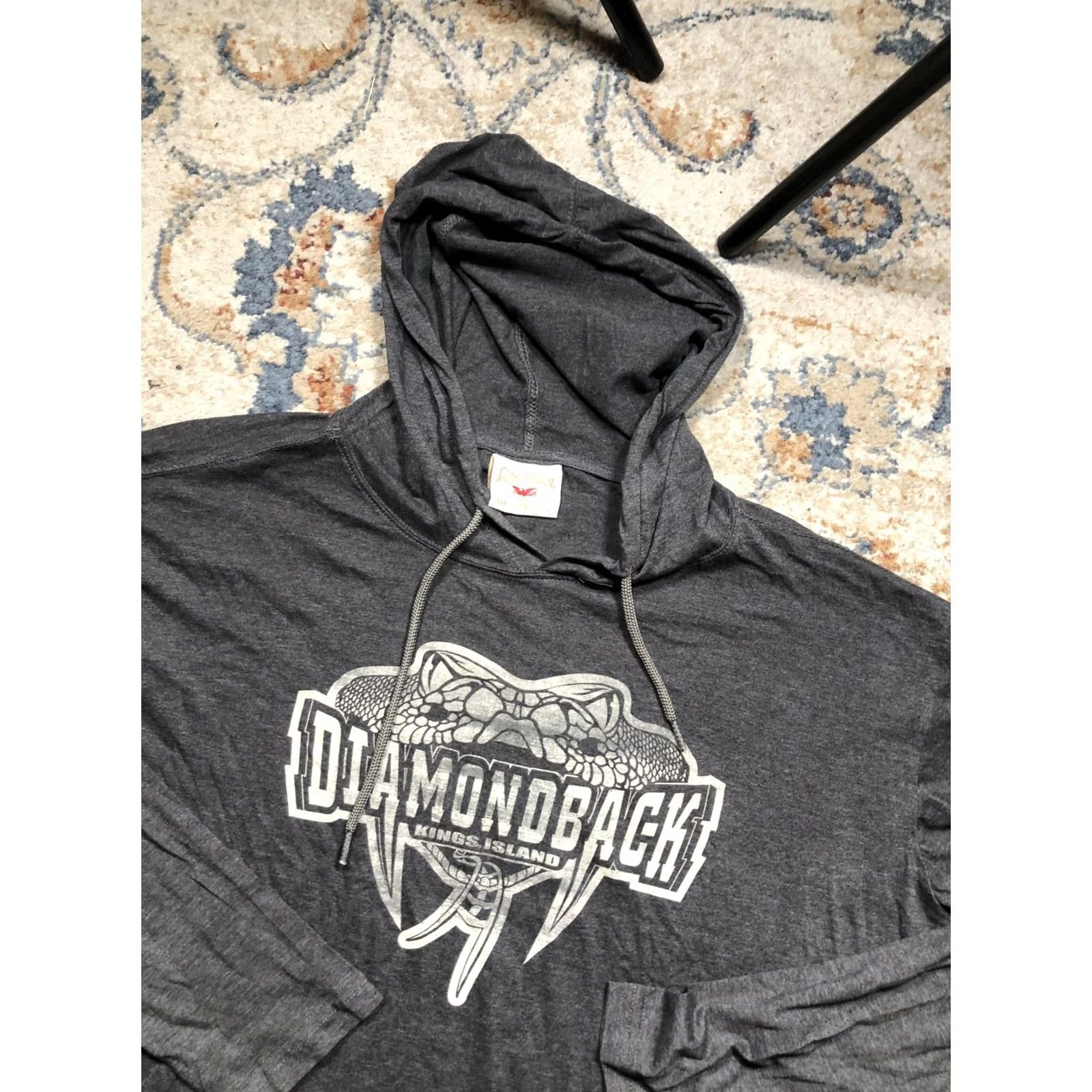 Vintage RetroVision Diamondback Kings Island Hoodie Shirt Mens 2XL Gray Long Sleeve RetroVision Size US XXL / EU 58 / 5 - 6 Thumbnail