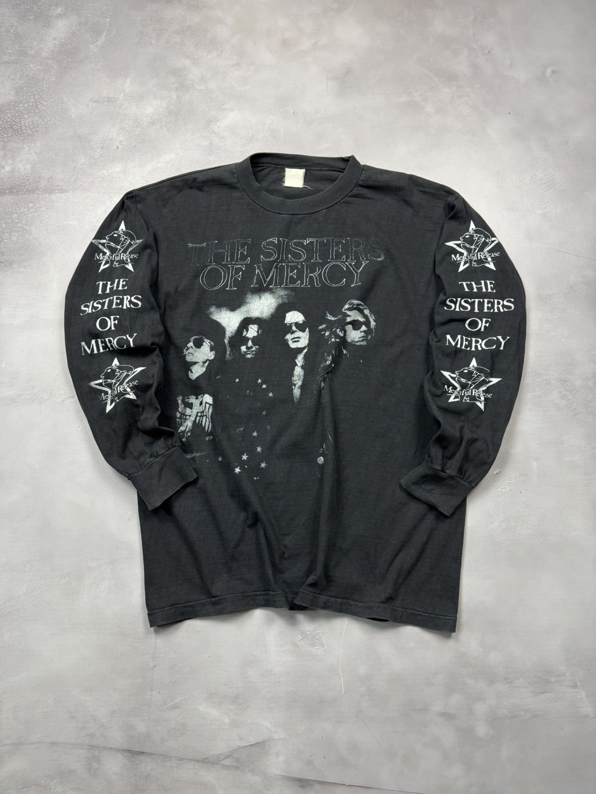 Vintage 90s Sisters Of Mercy Merciful Release L/S Tee(Faded Blk/XL) Size US XL / EU 56 / 4 - 1 Thumbnail