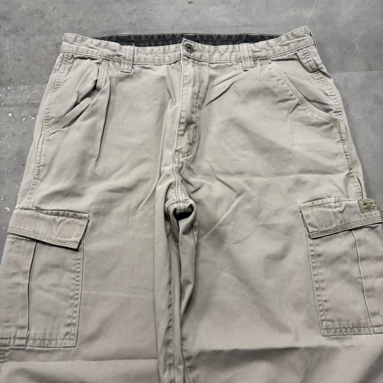 Japanese Brand × Vintage Crazy Vintage Y2K/2000s Baggy Khaki Cream Streetwear Skater Style Cargo Pants! Size US 36 / EU 52 - 5 Thumbnail