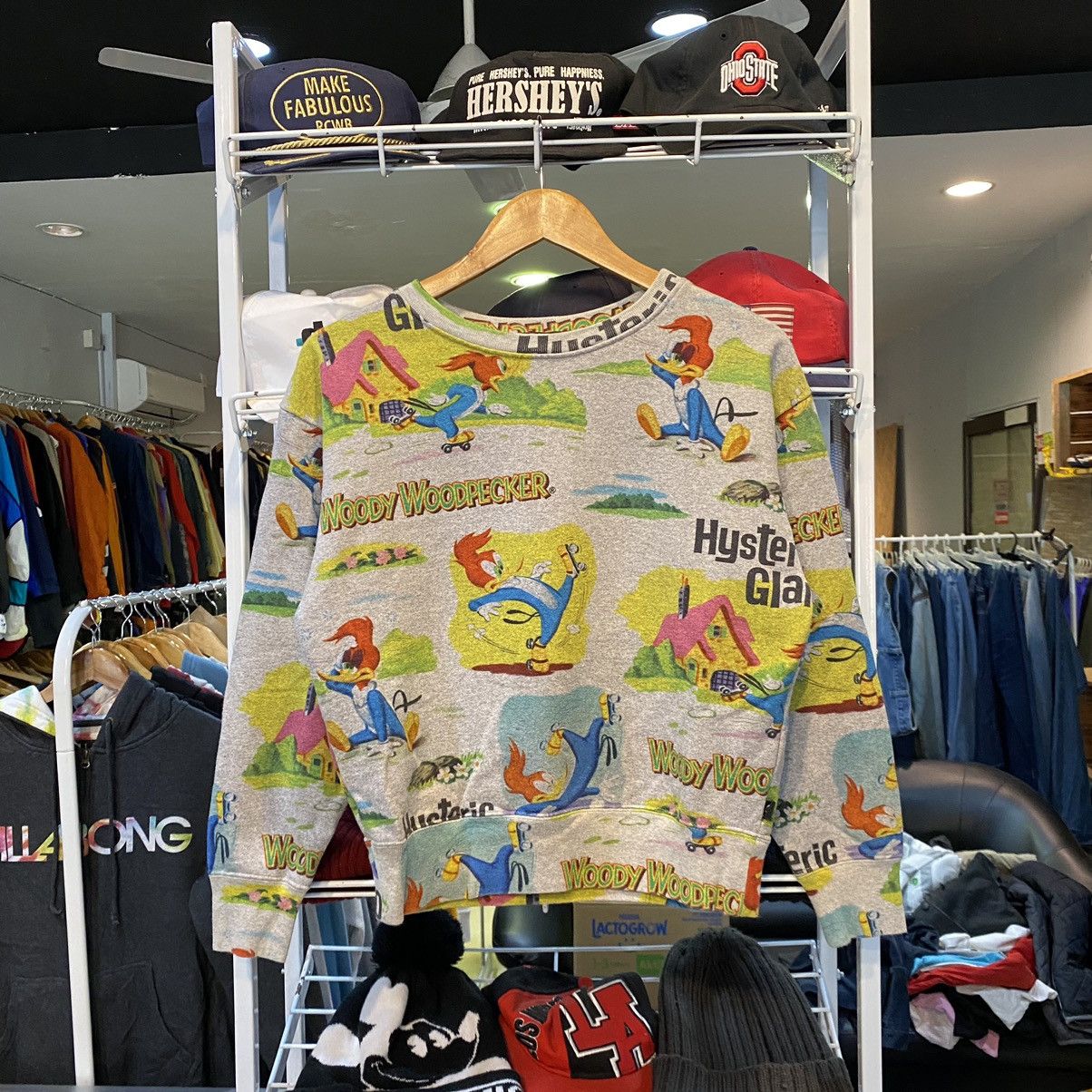 image of Hysteric Glamour X Woody Woodpecker Pull Over Sweatshirts in Grey, Men's (Size XS)