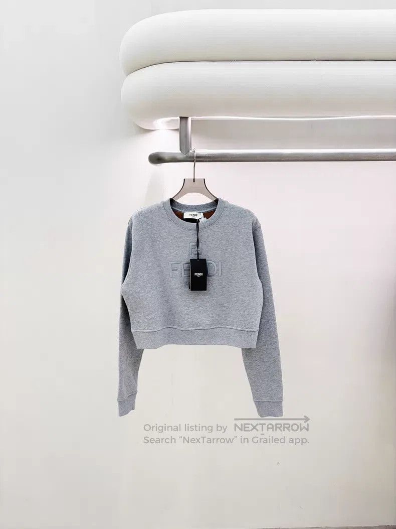 Fendi Fendi Gray logo long sleeve sweatshirt Size S / US 4 / IT 40 - 1 Thumbnail