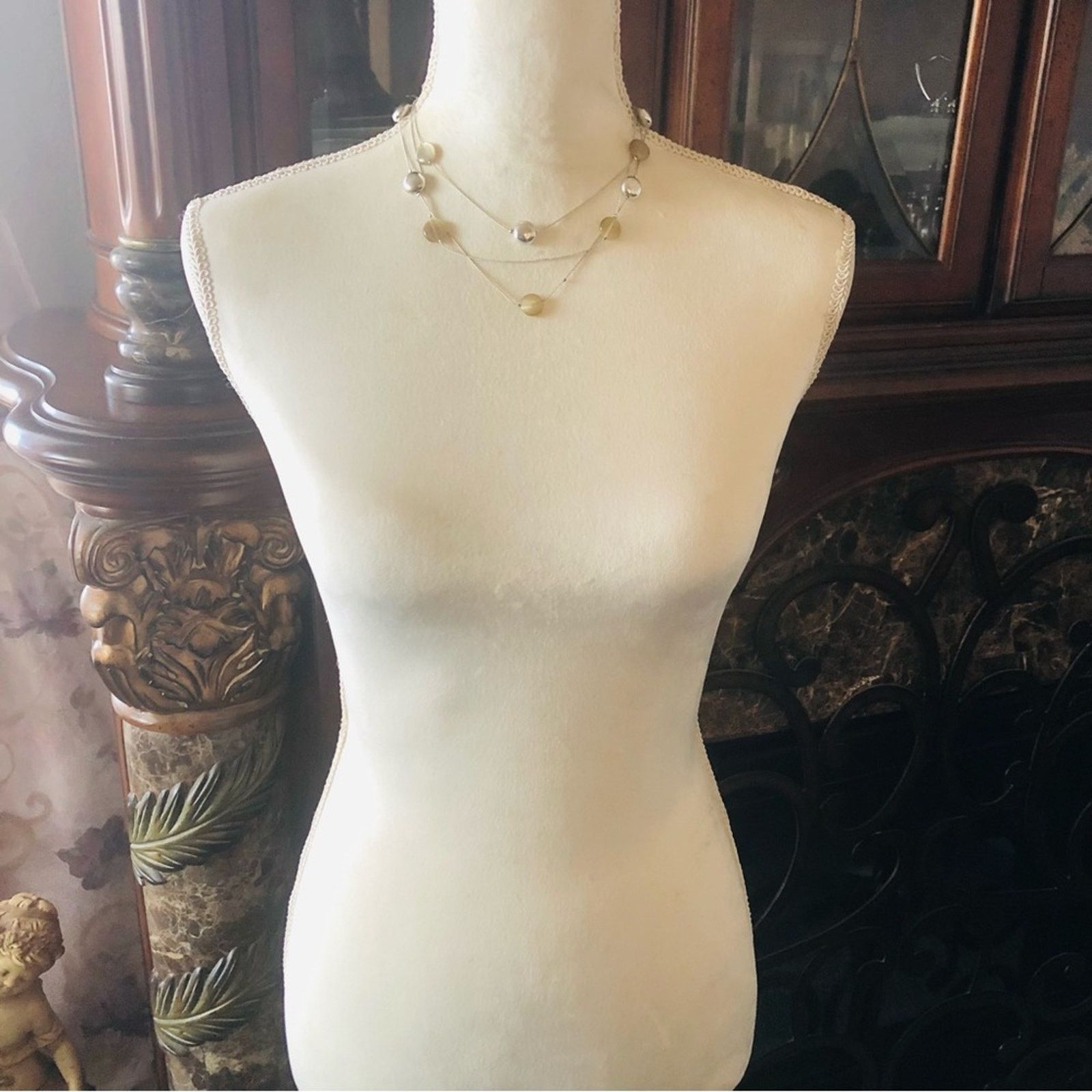 Jewelry Triple strand beaded silver chain necklace Size ONE SIZE - 6 Thumbnail