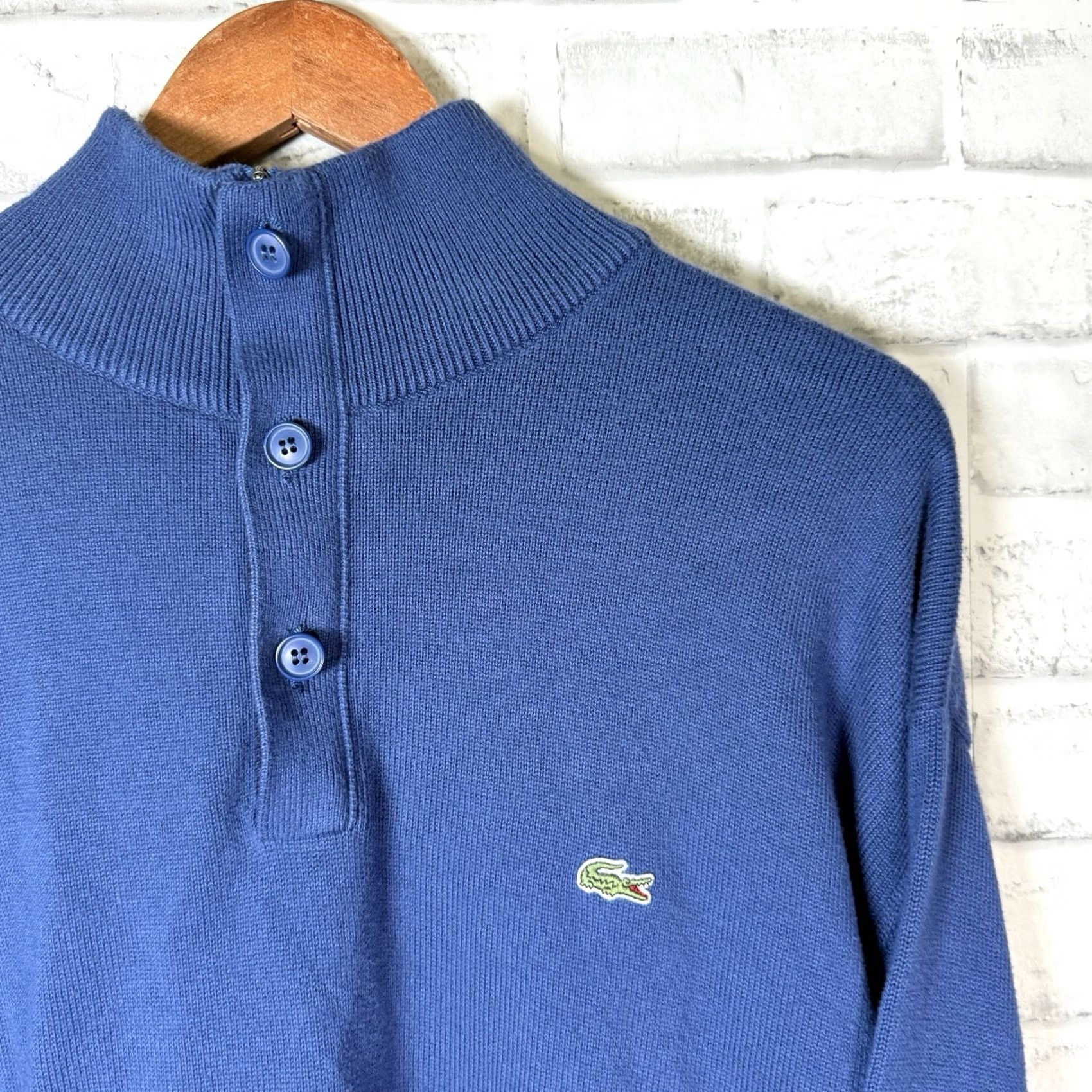 Lacoste Lacoste Blue 100% Cotton Half Zip Pullover Casual Sweater Mens XL Size Blue Pullover Mens XL Cotton Lacoste Half Zip Casual Sweater Size US XL / EU 56 / 4 - 2 Thumbnail