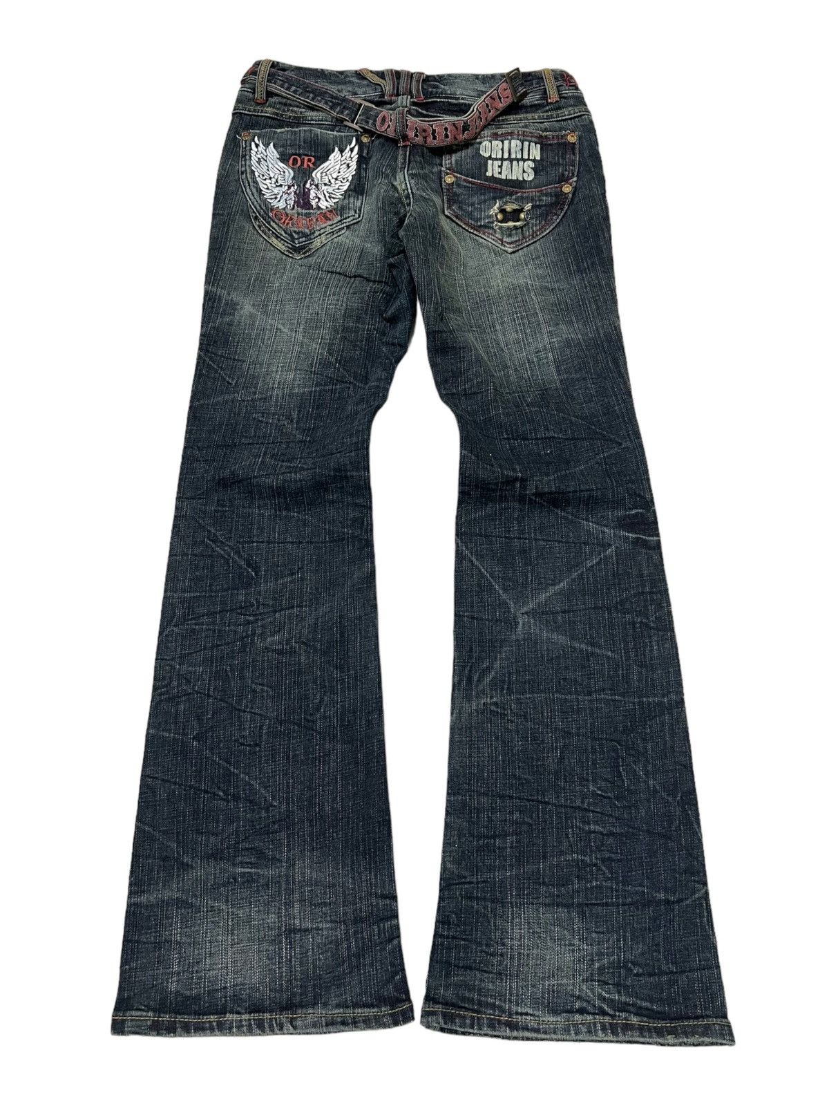If Six Was Nine × Japanese Brand × Le Grande Bleu (L.G.B.) Oririn buckle flared denim pants Size US 29 - 2 Thumbnail
