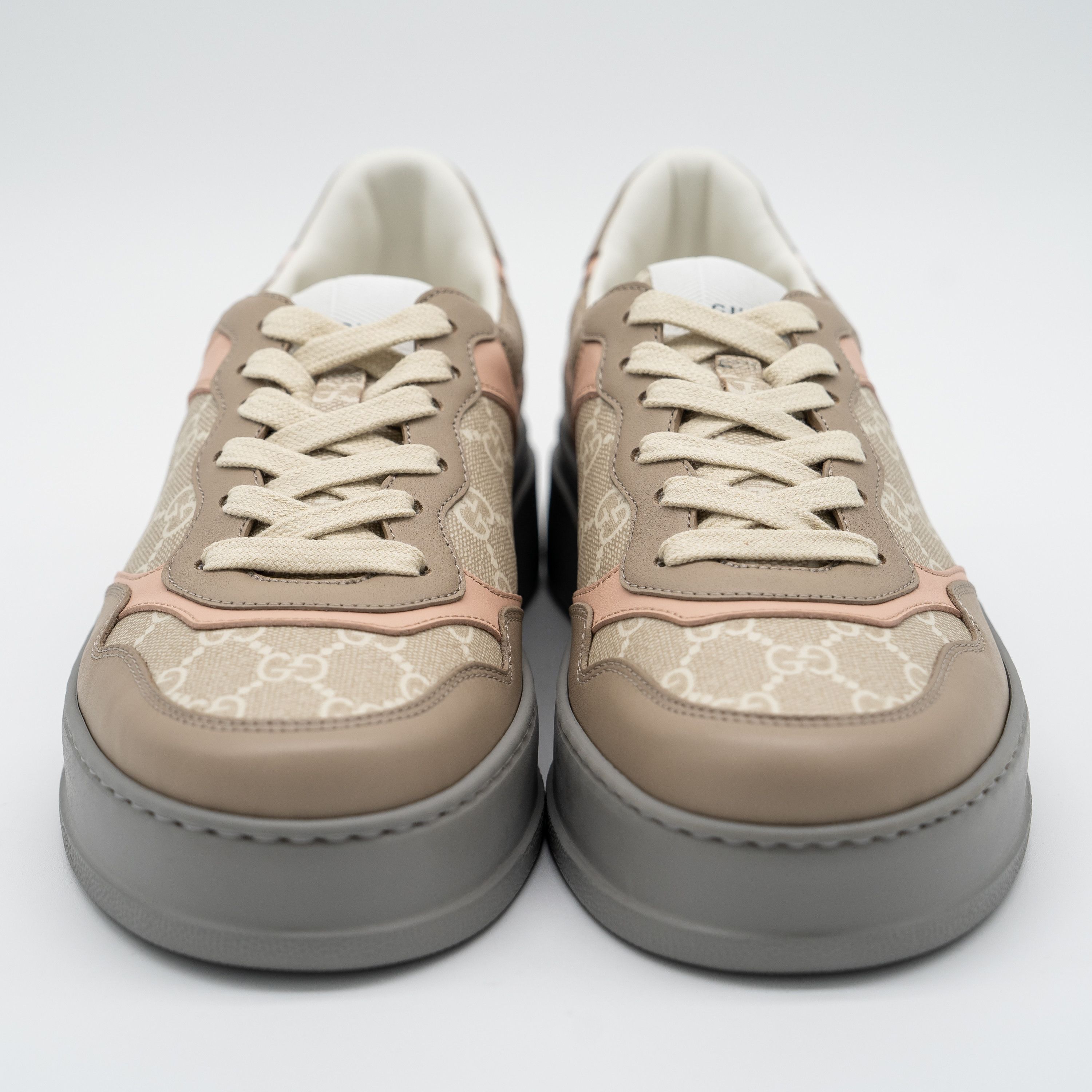 Gucci 10.5us Gucci GG Sneakers Oatmeal Pink Beige Leather Chunky B Size US 10.5 / IT 40.5 - 2 Thumbnail