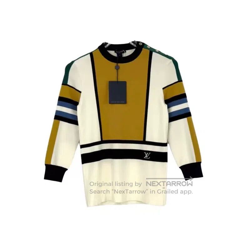 Louis Vuitton Louis Vuitton Color-block gold-button wool and silk-blend Size S / US 4 / IT 40 - 1 Thumbnail