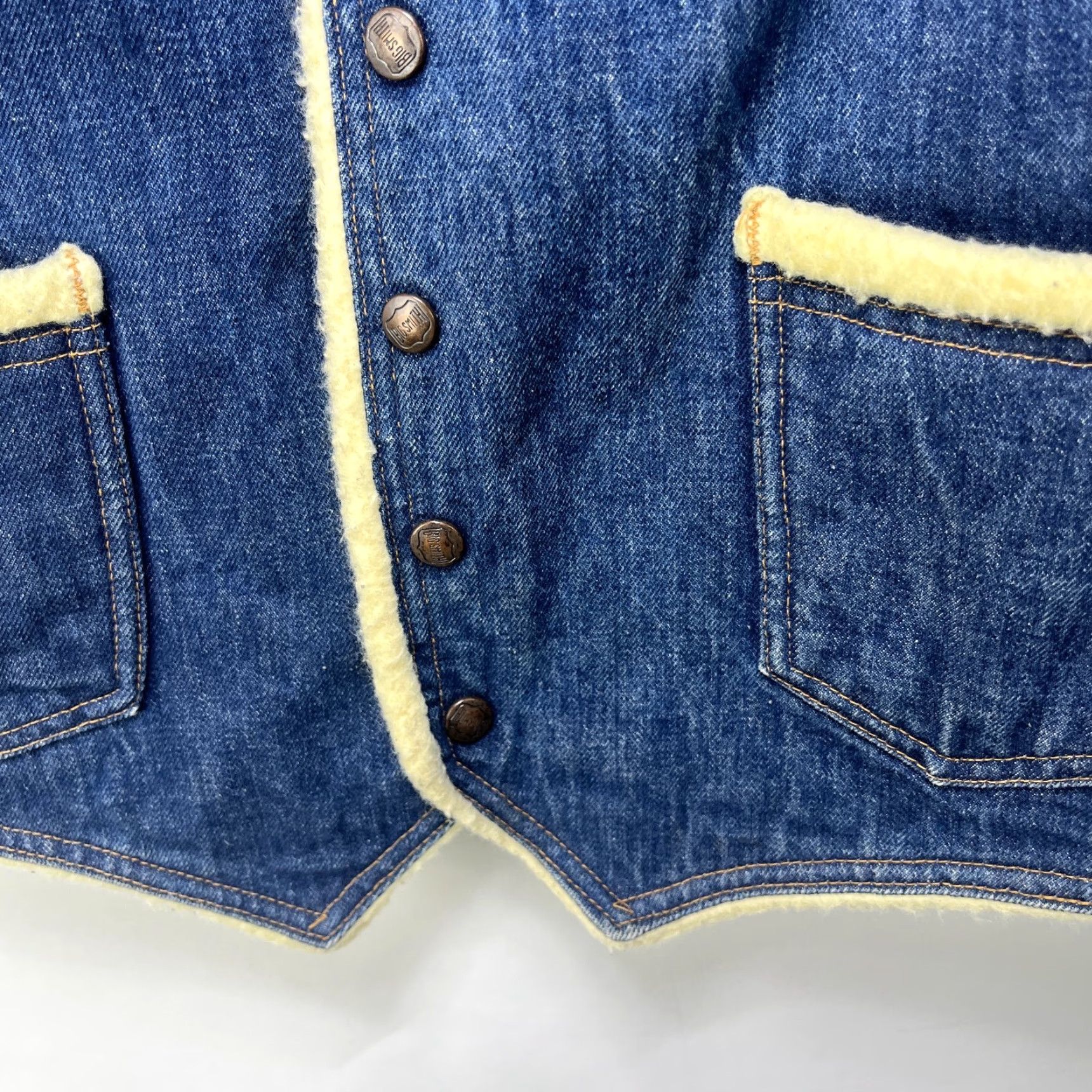 Vintage VINTAGE Big Smith Vest Denim Sherpa Lined Western Western Vest Men M Blue Size L fits mens Medium Size US M / EU 48-50 / 2 - 3 Thumbnail