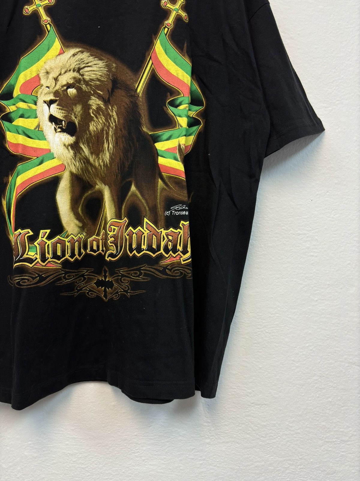 Bob Marley × Rap Tees × Vintage Vintage 90s lion of judah haile selassie rap tee BOXY Y2K Size US XL / EU 56 / 4 - 2 Thumbnail