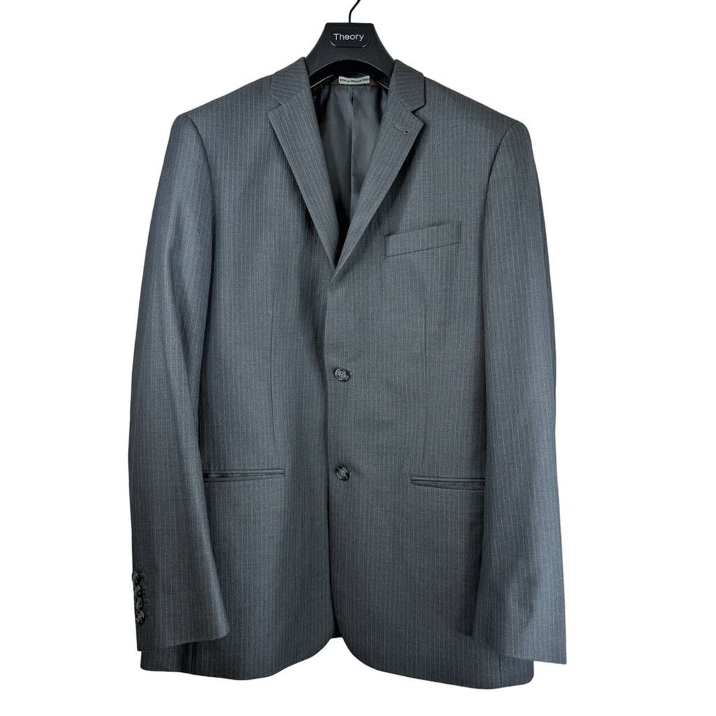 Perry Ellis PERRY ELLIS Men's Grey Pin Striped SUIT JACKET 42 Regular Size 42R - 3 Thumbnail