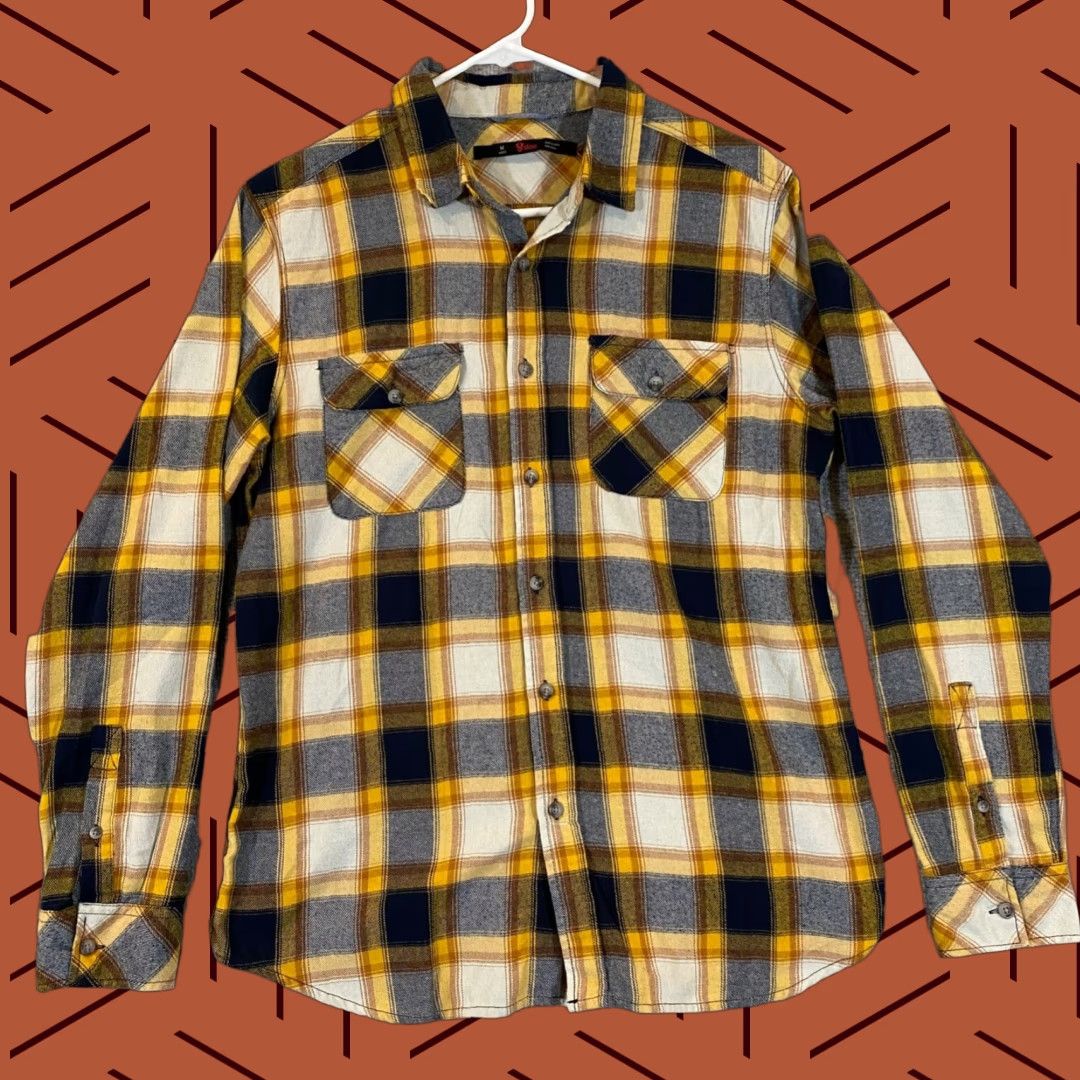 Stoic Stoic Shirt Mens M Yellow Gray Plaid Button-Up L/S Hiking Trail Casual Top Size US M / EU 48-50 / 2 - 1 Thumbnail