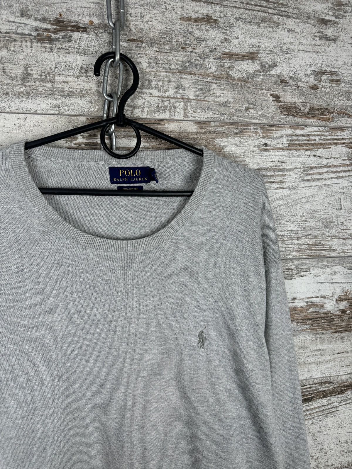 Polo Ralph Lauren × Vintage Mens Vintage Polo Ralph Lauren sweater grey luxury knitwear Size US XXL / EU 58 / 5 - 2 Thumbnail