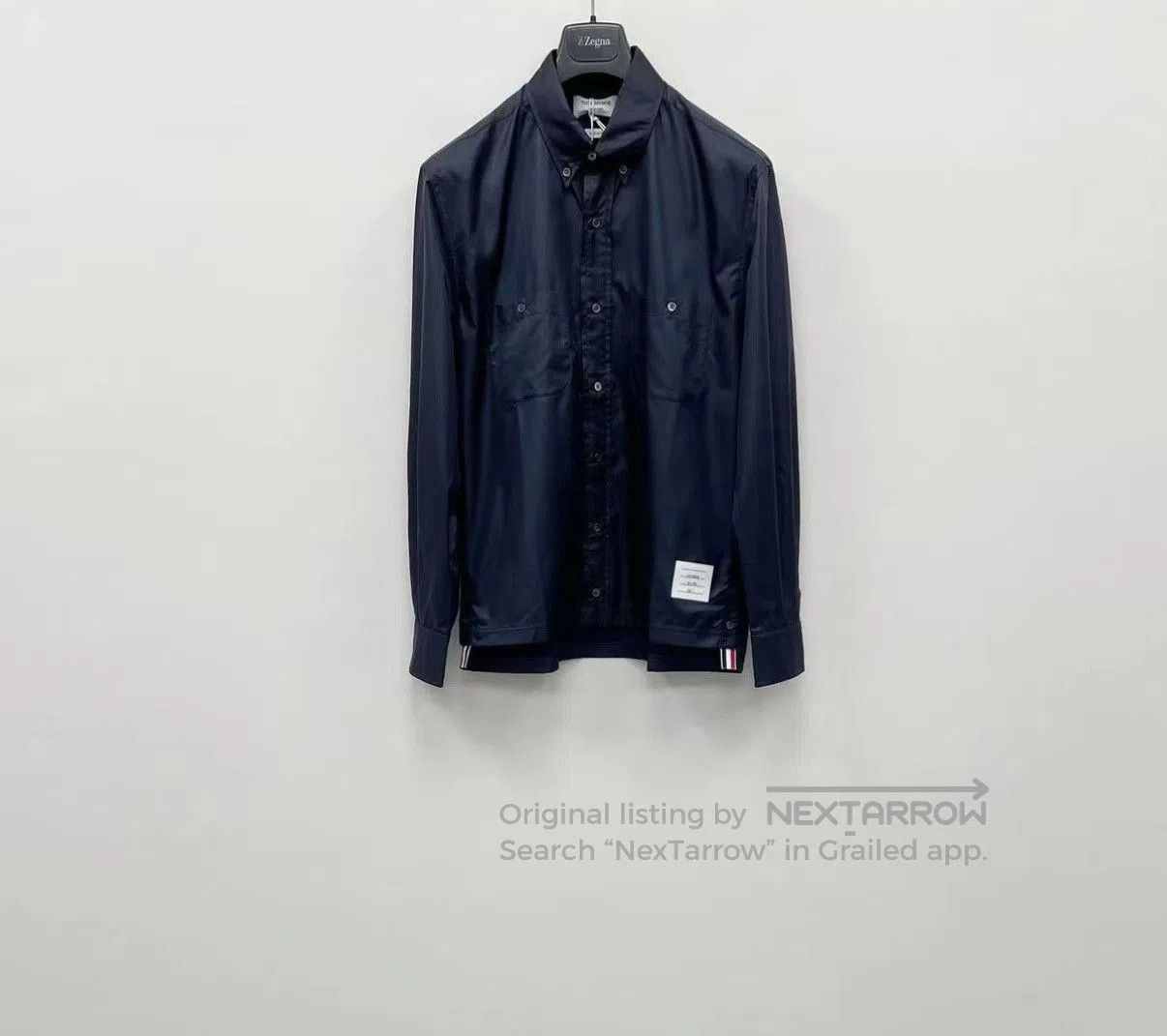 Thom Browne Black Long-Sleeve Button-Up Shirt - Size L. Size US L / EU 52-54 / 3 - 1 Thumbnail