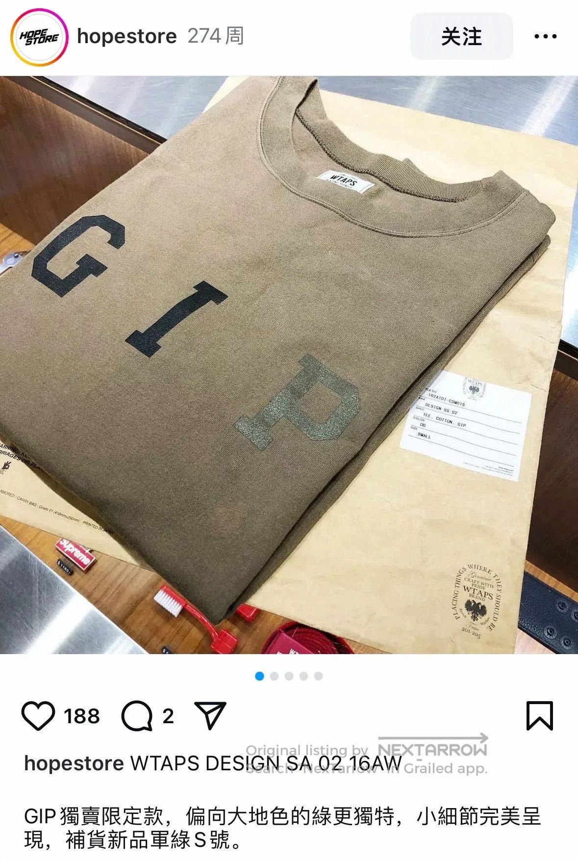 Wtaps WTAPS GIP Limited T. Size US S / EU 44-46 / 1 - 8 Thumbnail