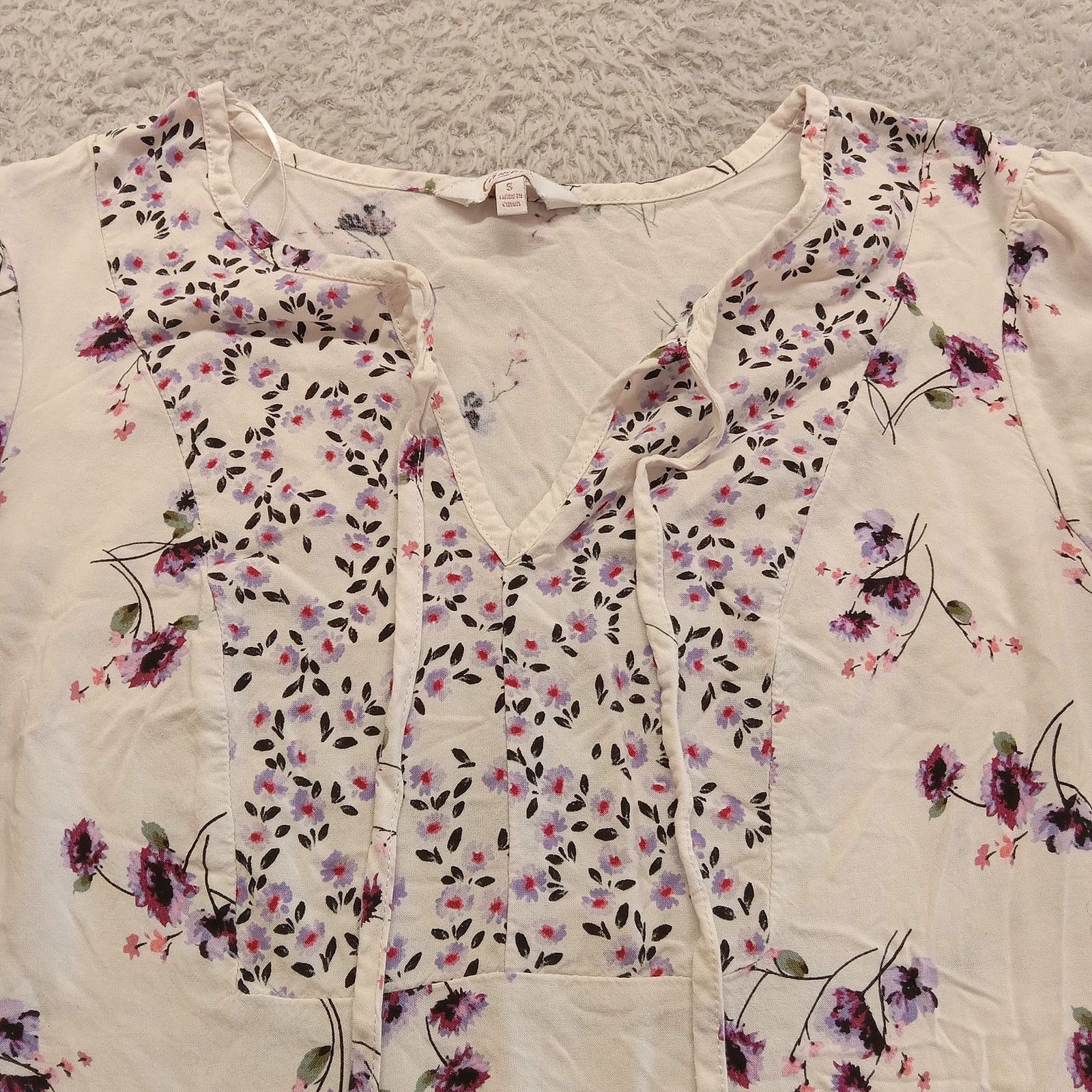 & Other Stories Candie's Blouse S Women's Long Sleeve Floral White Rayon Size S / US 4 / IT 40 - 3 Thumbnail