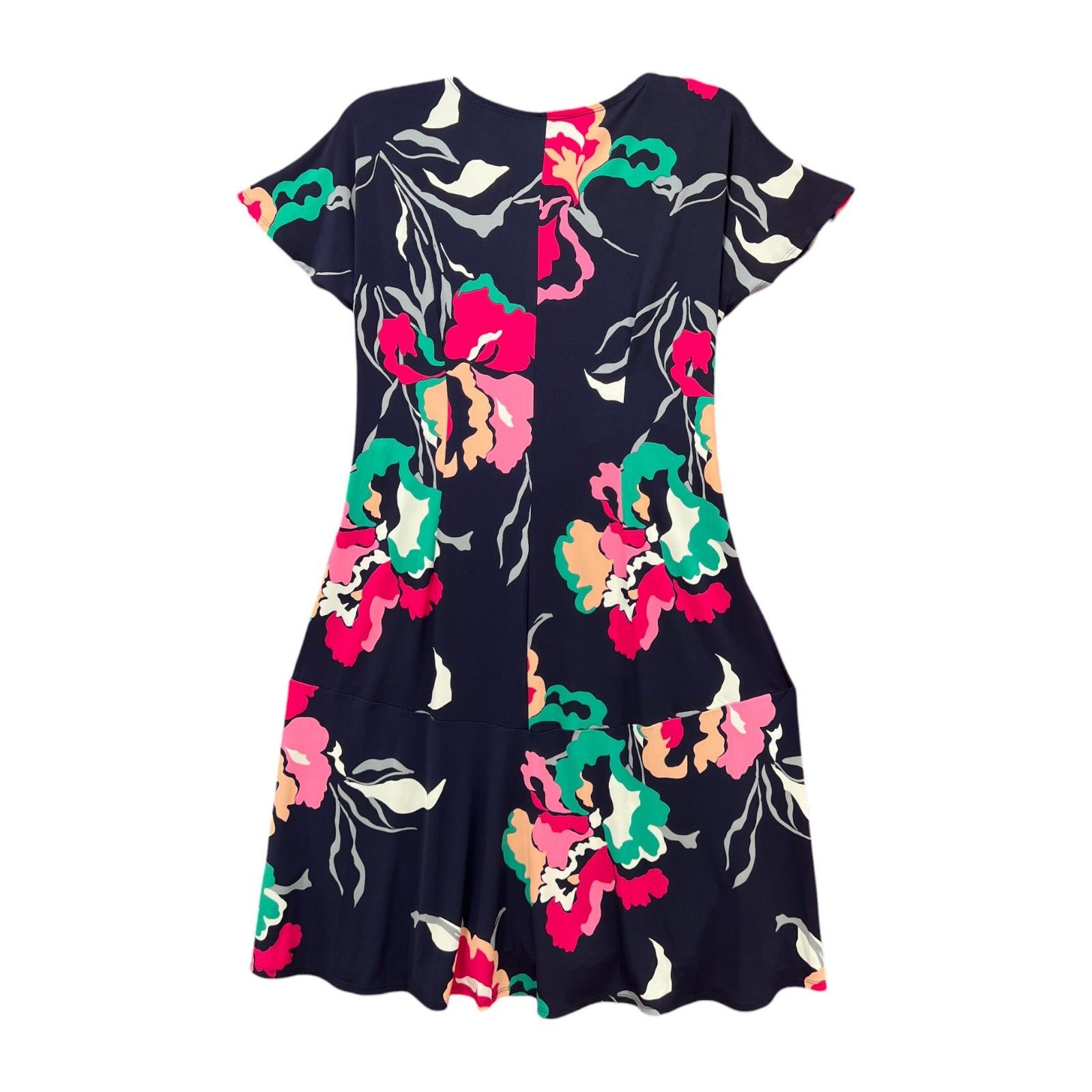 Other Robbie Bee - Women's Short Sleeve Floral Fit + Flare Dress - Size L / US 10 / IT 46 - 4 Thumbnail