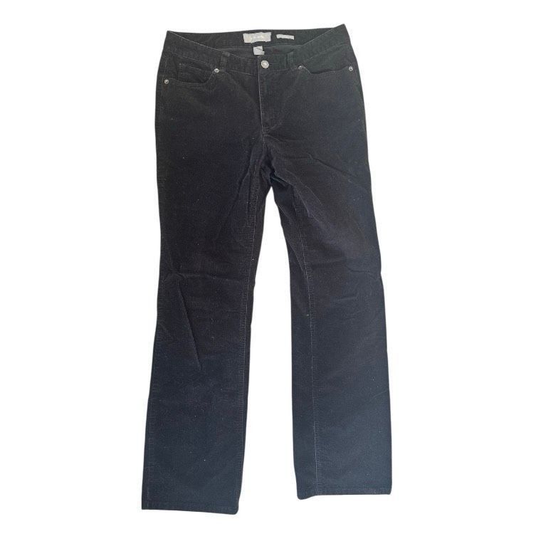 Liz Claiborne Liz Claiborne Sloane Black Corduroy Pants – Size 8 Size 30" / US 8 / IT 44 - 1 Thumbnail