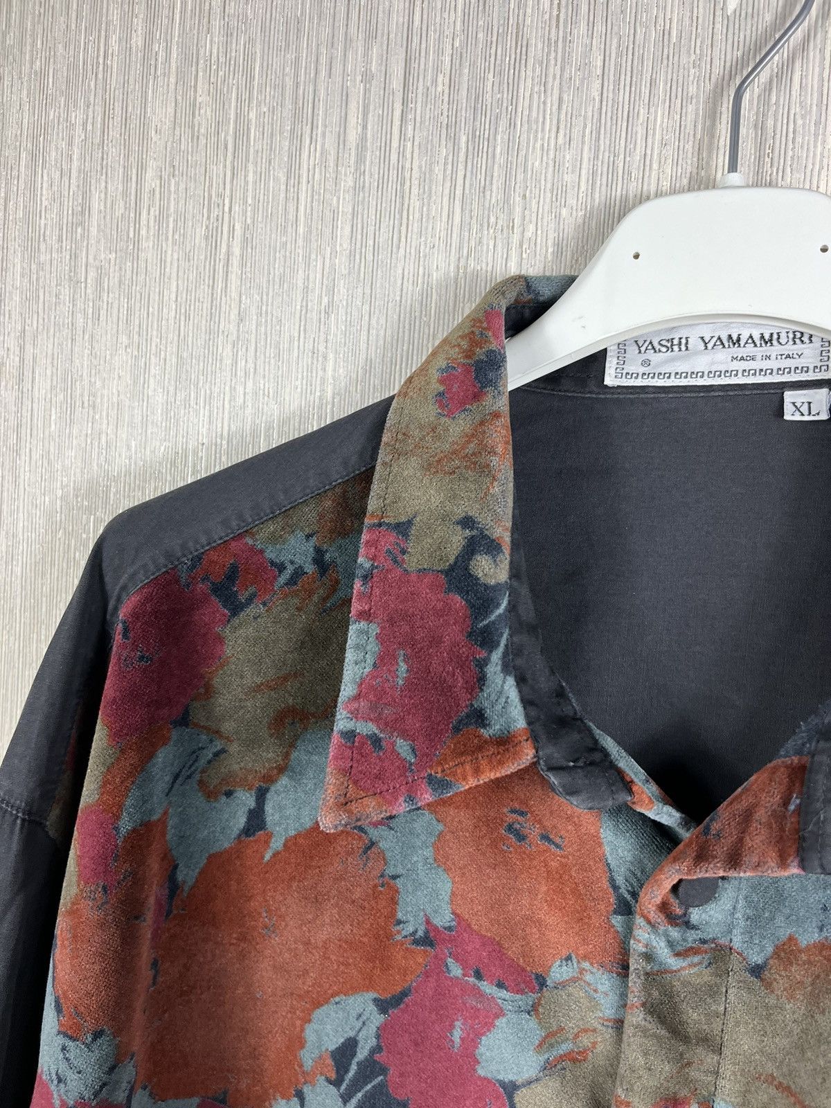 Designer × Vintage × Yashi Yamamuri Vintage Yashi Yamamuri velvet velour floral print art shirt Size US XL / EU 56 / 4 - 20 Thumbnail