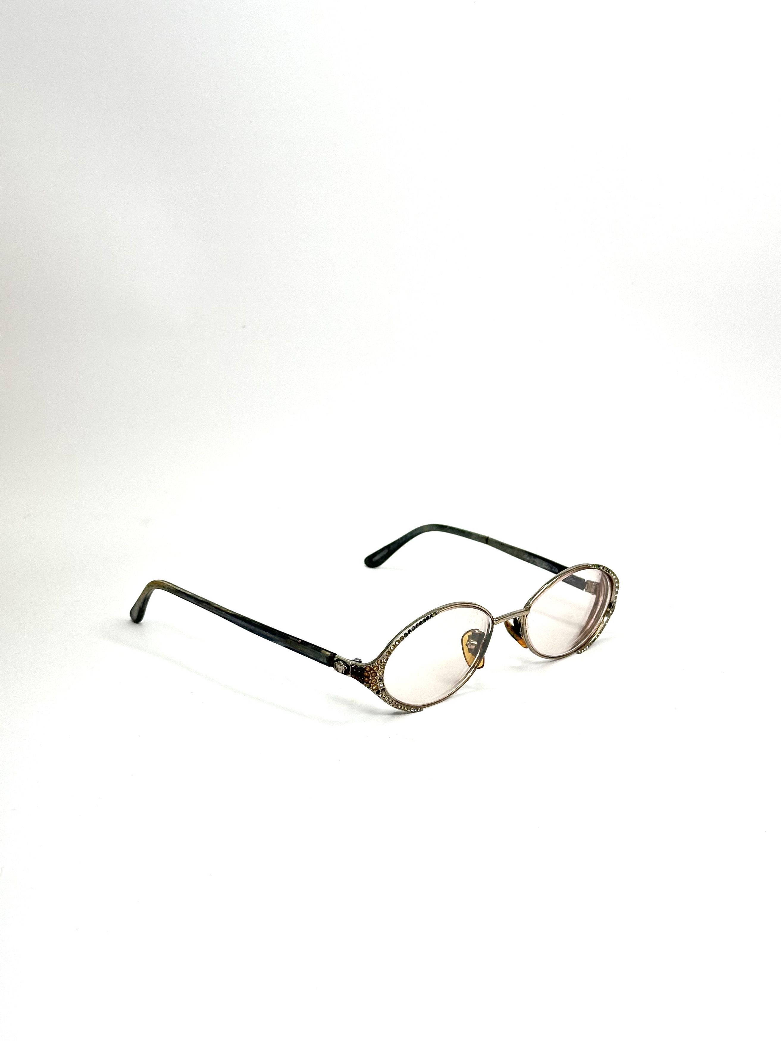 Versace Versace Swarovski Medusa Rhinestone Slim Vintage Glasses Size ONE SIZE - 2 Thumbnail