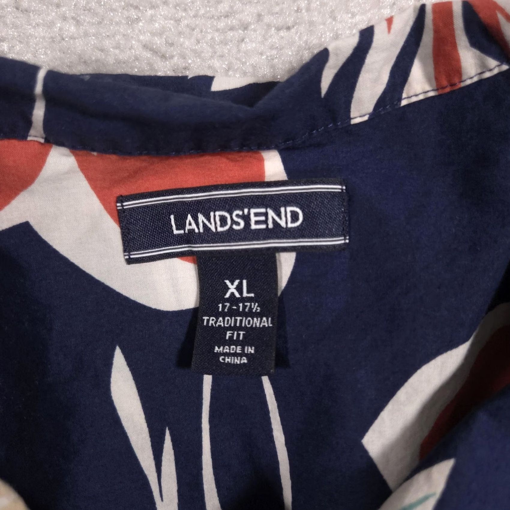 Lands' End Lands' End Shirt Mens XL Multicolor Floral Hawaiian Button Front Short Sleeve Casual Size US XL / EU 56 / 4 - 5 Thumbnail