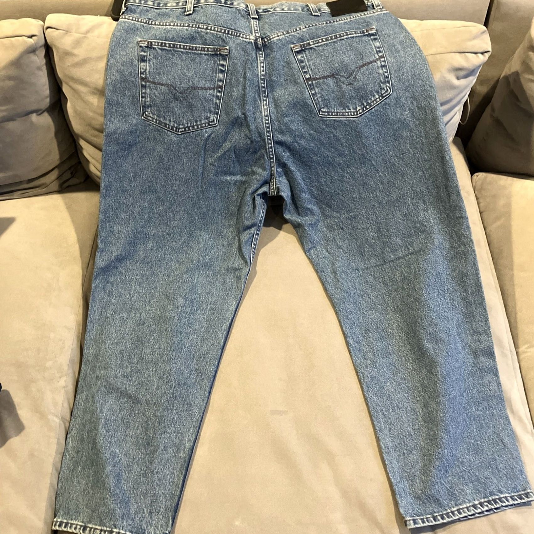 Harley Davidson Harley-Davidson Relaxed Fit Denim Jeans Men 46" Waist 30" Inseam Blue Cotton Denim 5-Pocket Logo Mid Rise Straight Style Size US 30 / EU 46 - 6 Thumbnail