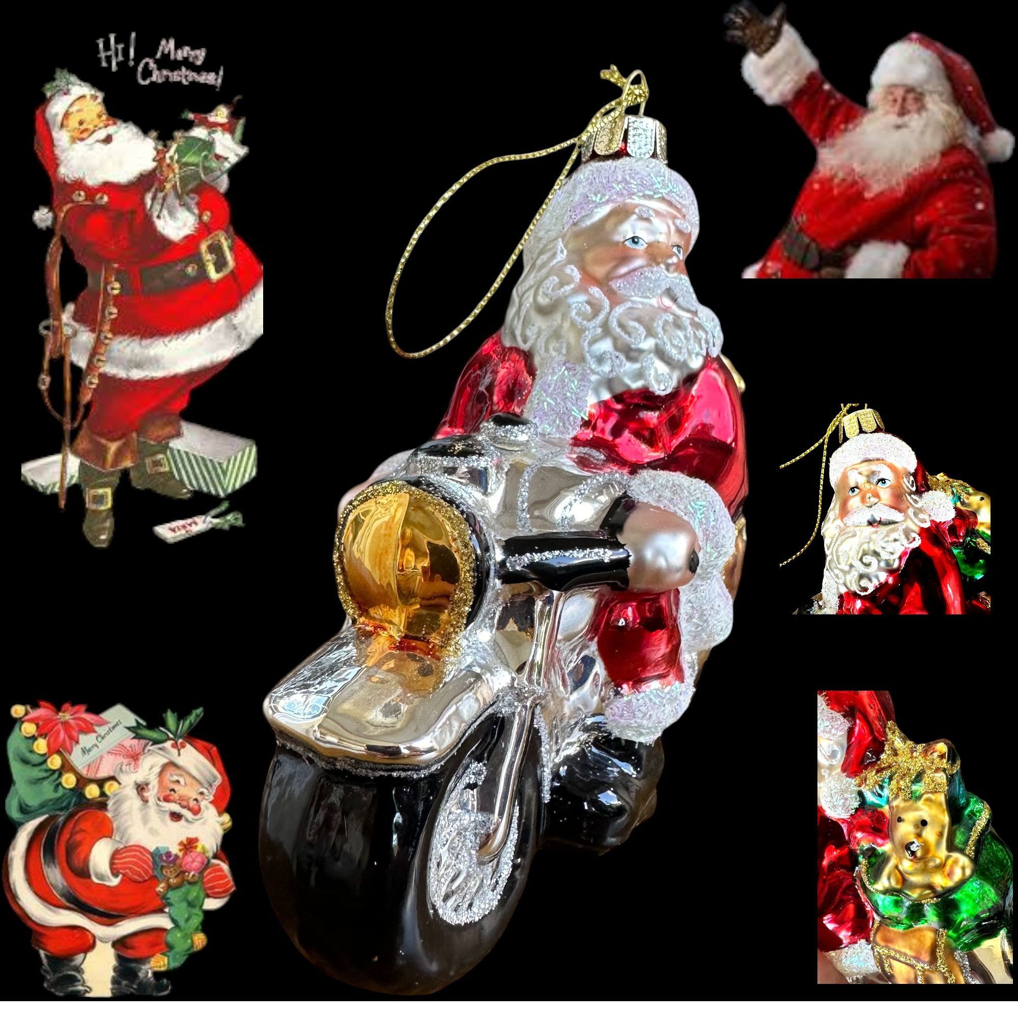 Other Santa Claus Motorcycle Christmas Ornament New Sleigh Toys No Size ONE SIZE - 6 Thumbnail