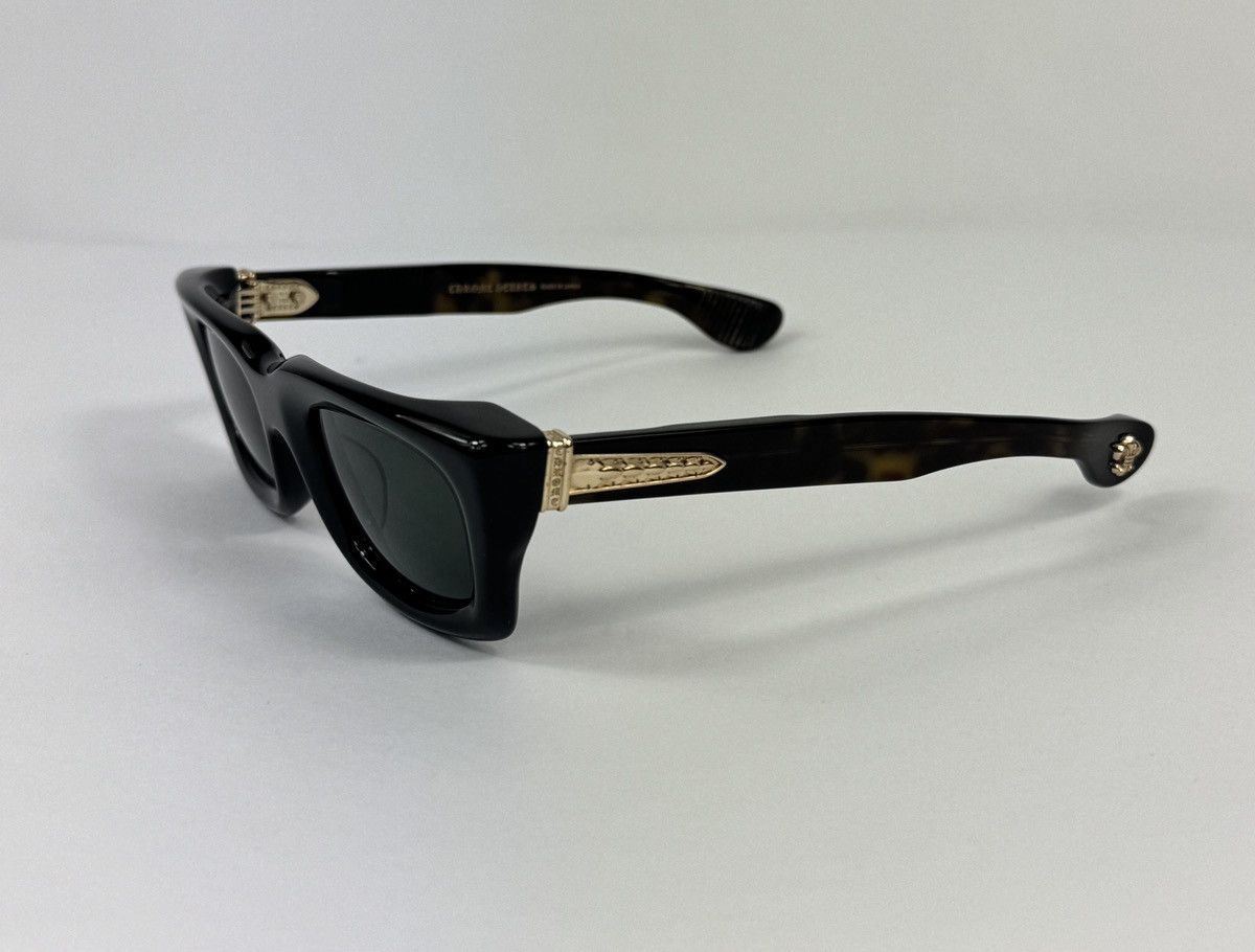Chrome Hearts BLACK FRAME GOLD DETAILED STEEZIN SUNGLASSES Size ONE SIZE - 1 Thumbnail