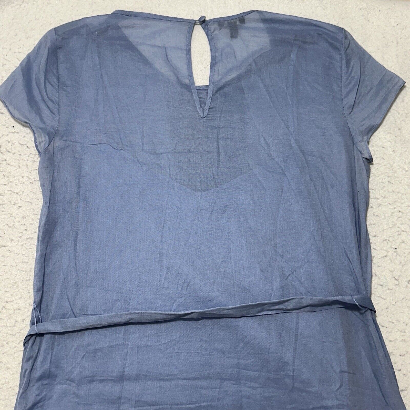 Other Talbots 4 Light Blue Ruffle Cotton Dress With Belt Size S / US 4 / IT 40 - 14 Thumbnail