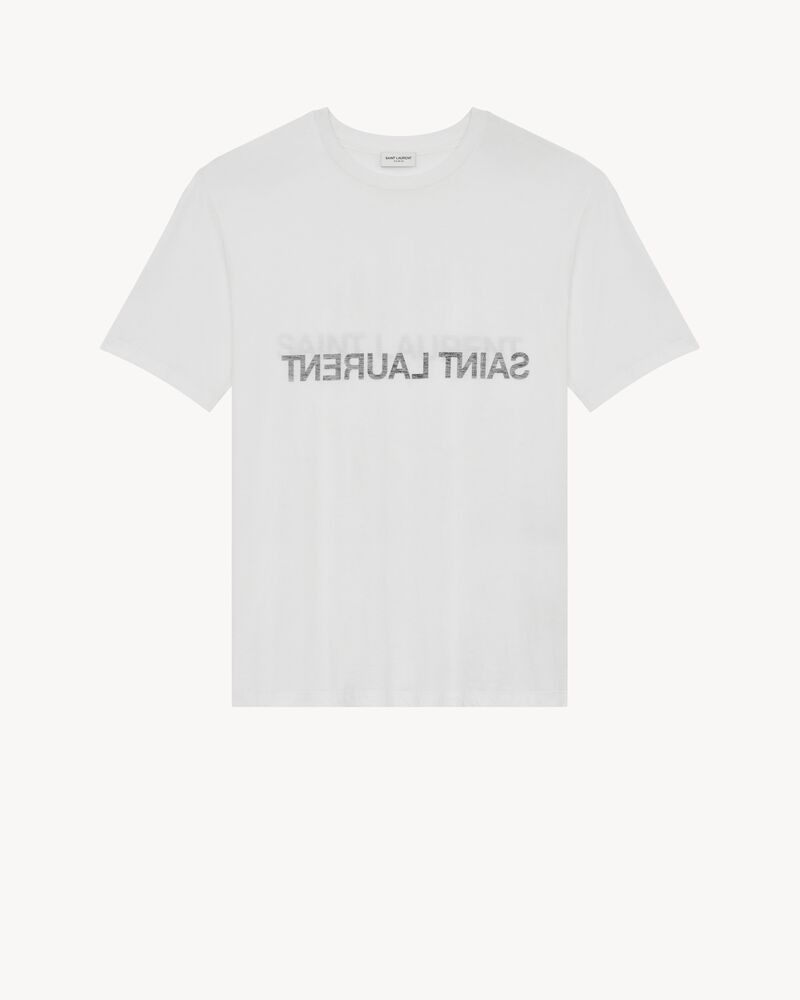Saint Laurent Paris o1b1hav111125 Cotton T-Shirt in White Size XL / US 12-14 / IT 48-50 - 1 Thumbnail