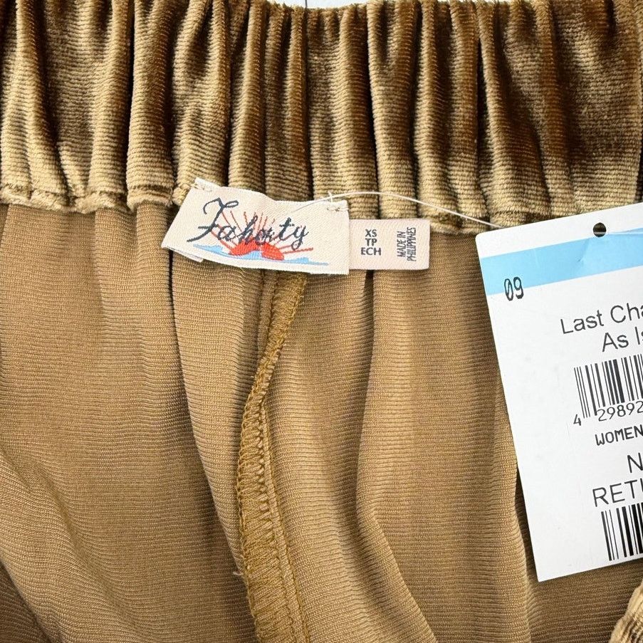 Faherty NWT Faherty Stretch Silk Blend Velvet Gold Genevieve Pants Size 26" / US 2 / IT 38 - 4 Thumbnail