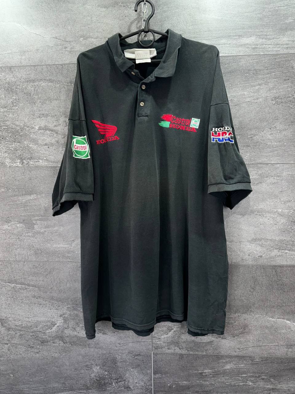 Vintage Vintage Honda Racing HRC Black Polo Shirt Castrol Distressed Size US XXL / EU 58 / 5 - 1 Thumbnail