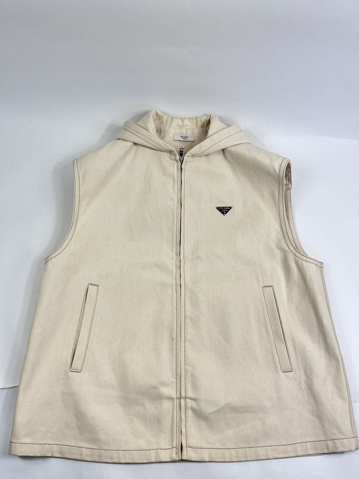 Prada OVERSIZED HOODED ZIP UP VEST Size US XL / EU 56 / 4 - 4 Thumbnail