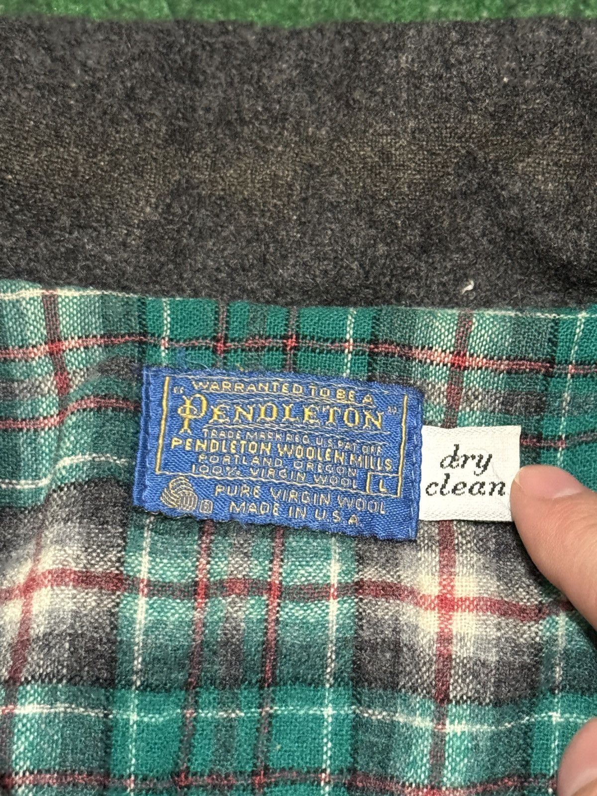 Pendleton Vintage Pendleton Virgin Wool Gray Bomber Harrington Jacket Size US L / EU 52-54 / 3 - 3 Thumbnail