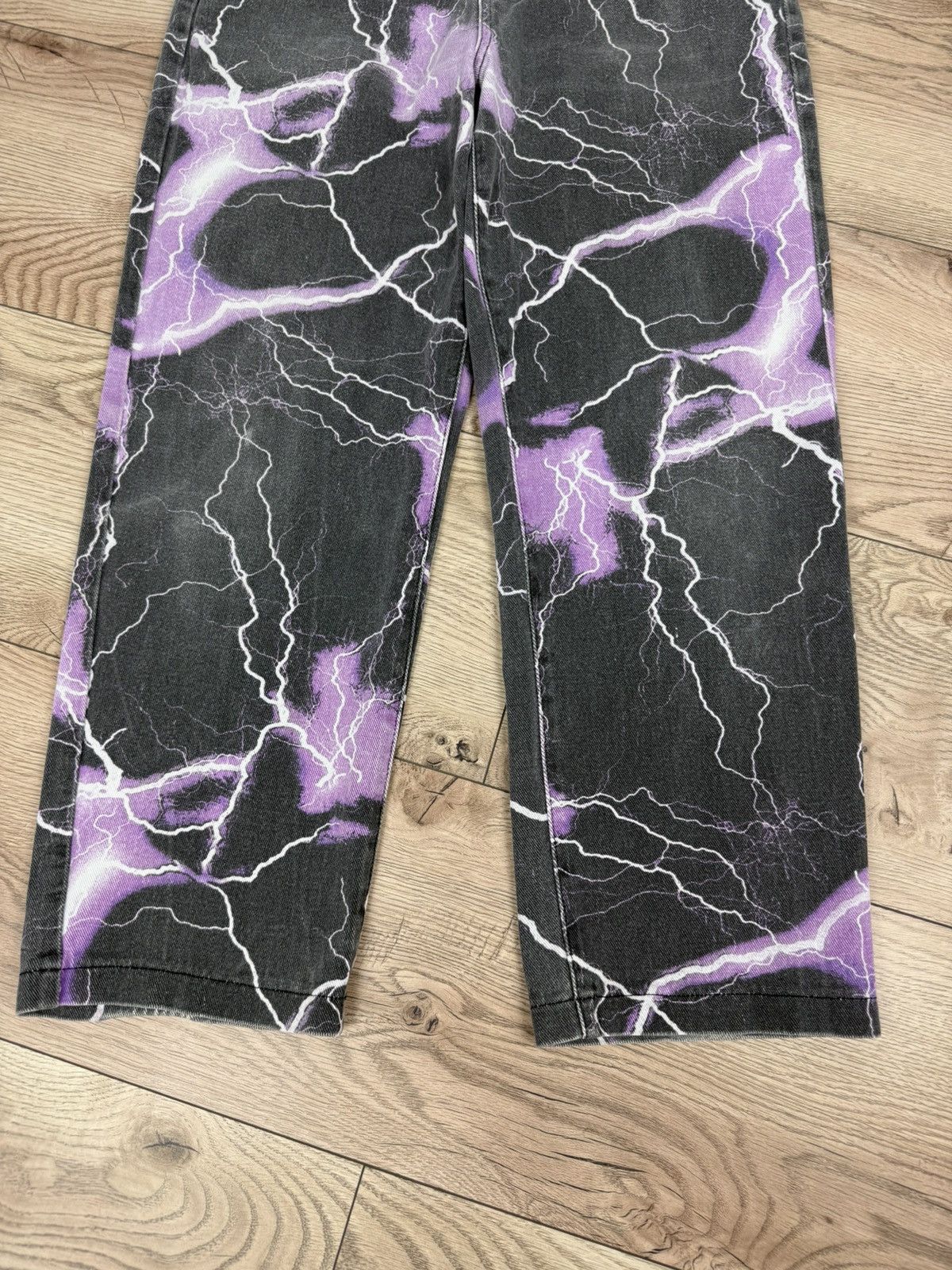 Hypebeast Jaded London Jeans Purple Lightning Skate Baggy Y2K Hype Al Size US 34 / EU 50 - 2 Thumbnail