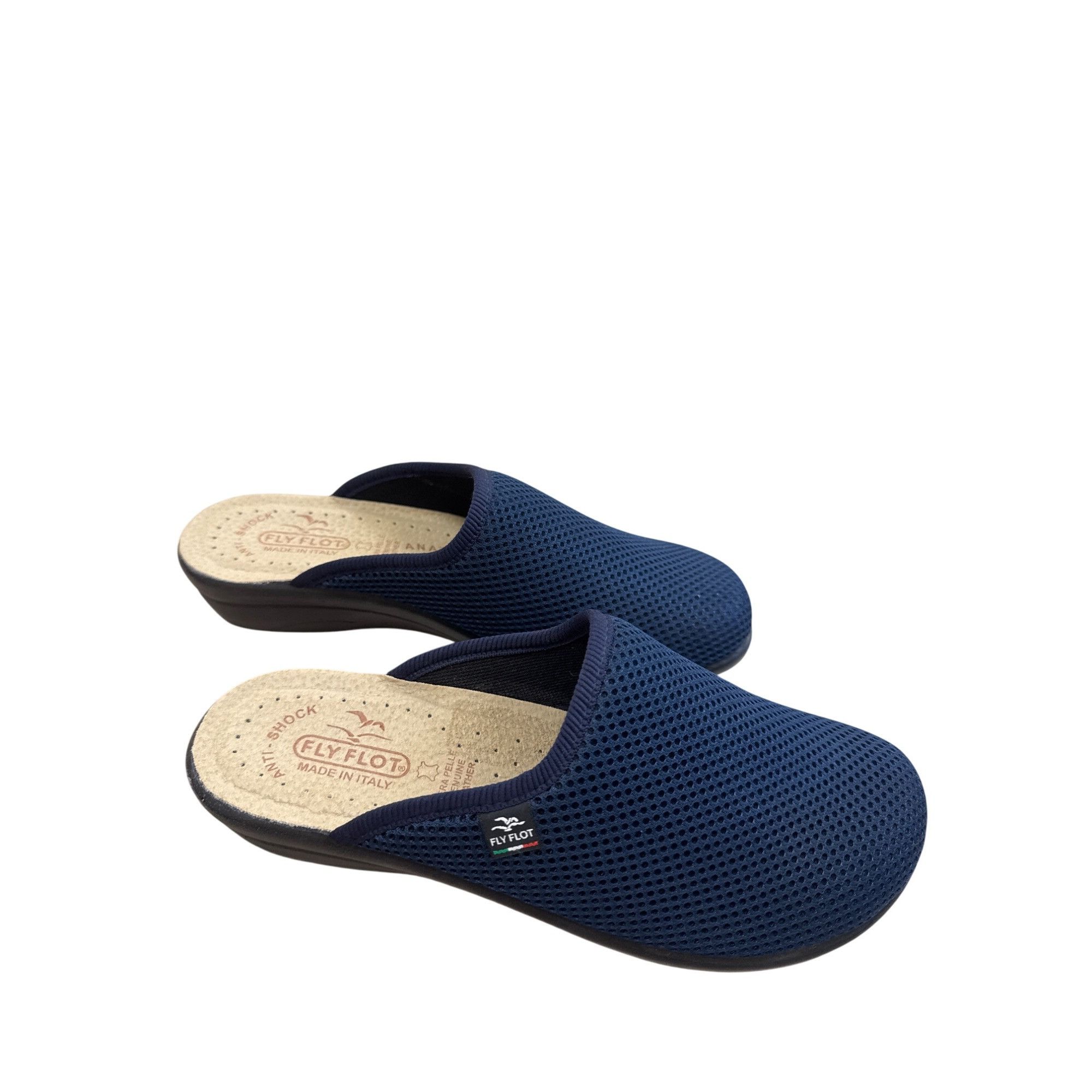 Designer Fly Flot Womens Blue leather Mesh Slip-On Mules sandals Size Size US 8.5 / IT 38.5 - 4 Thumbnail
